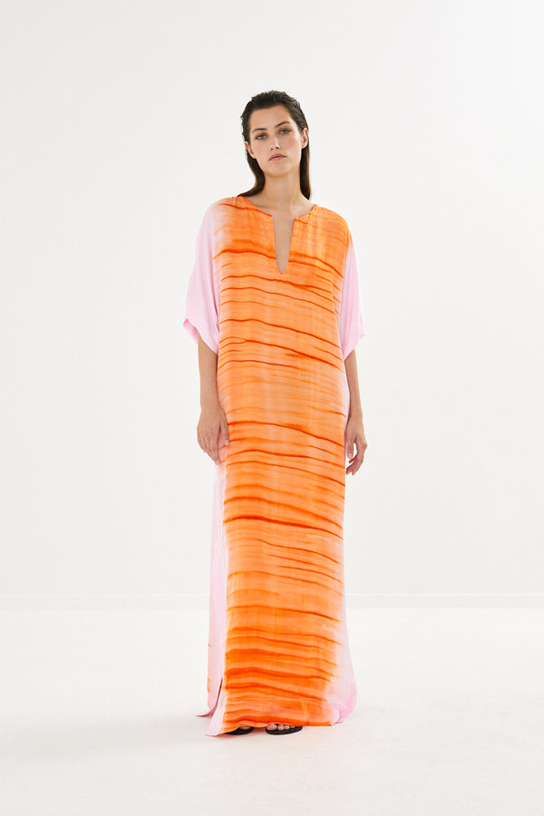 Maha - Tidal colomn dress I Orange combo
