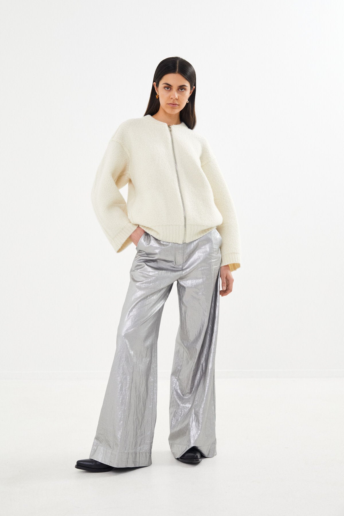 Sig - Sheep knit bomber jacket I Peachy 4 - Rabens Saloner