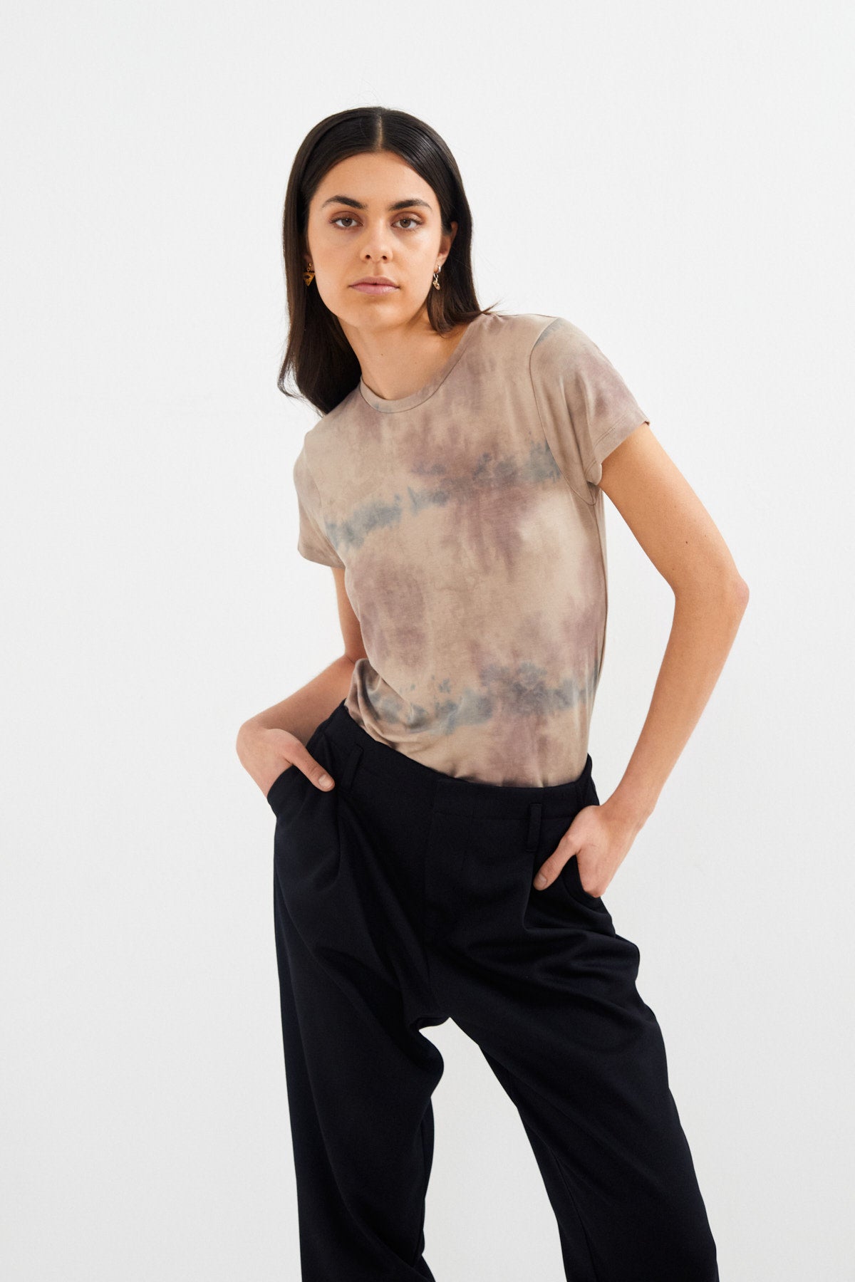 Raina - Tailored pleat pants I Black navy combo 4 - Rabens Saloner