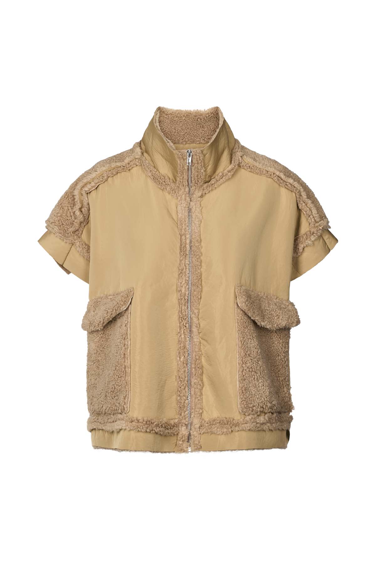Tamys - Faux shearling tunic vest I Amber 3 - Rabens Saloner