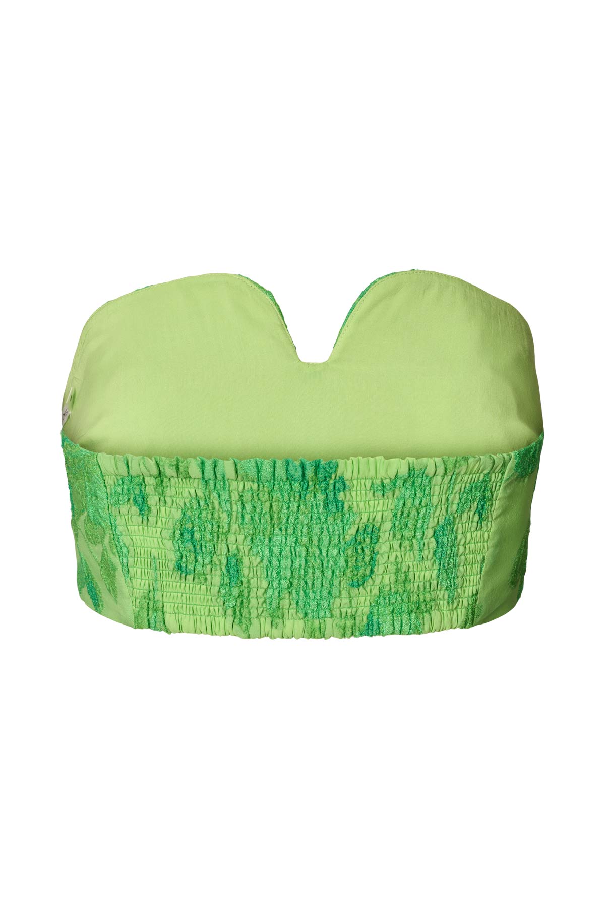 Luh - Clipped jacquard bandeau top I Viper green 2 - Rabens Saloner
