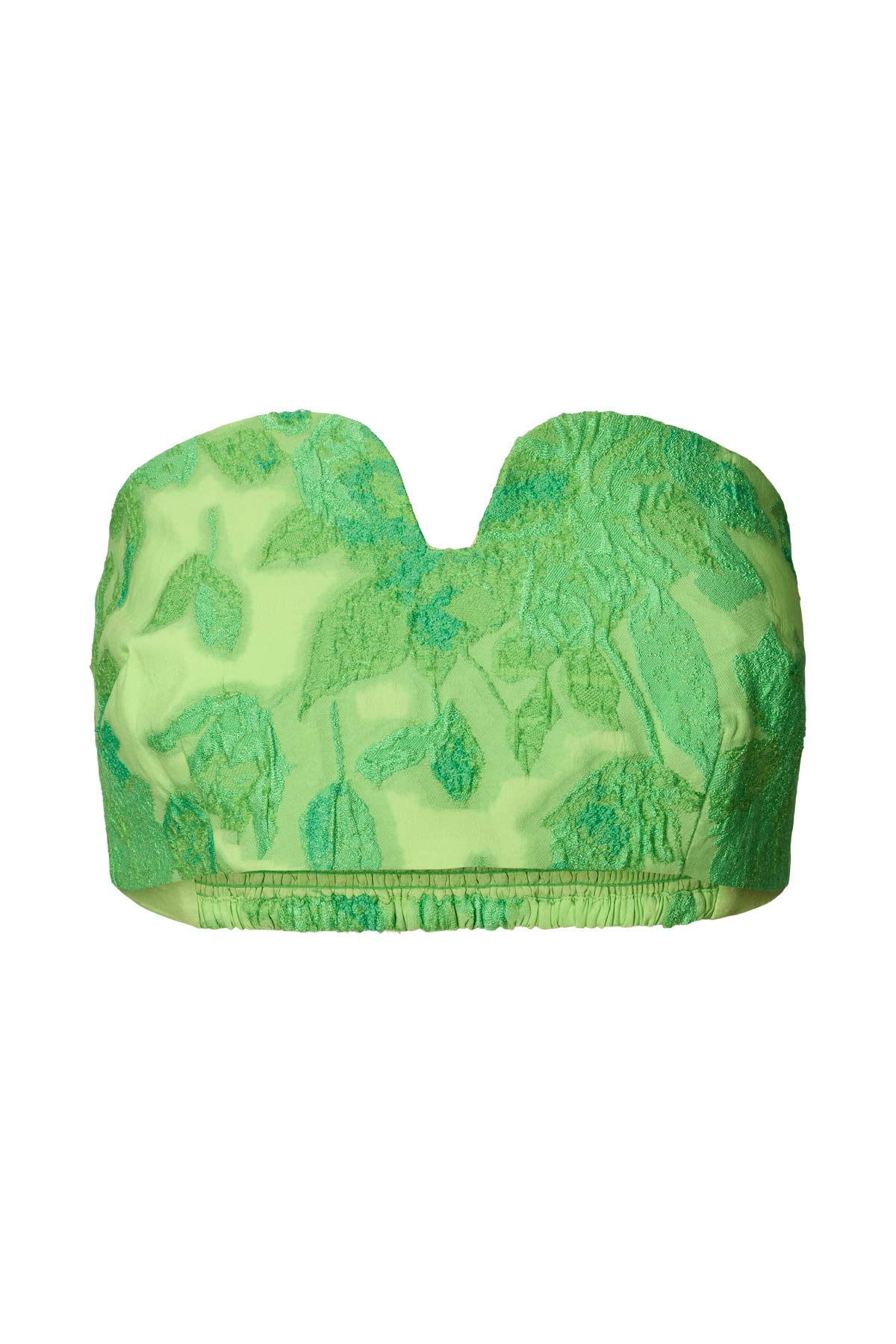 Luh - Clipped jacquard bandeau top I Viper green Viper green XS 1 - Rabens Saloner