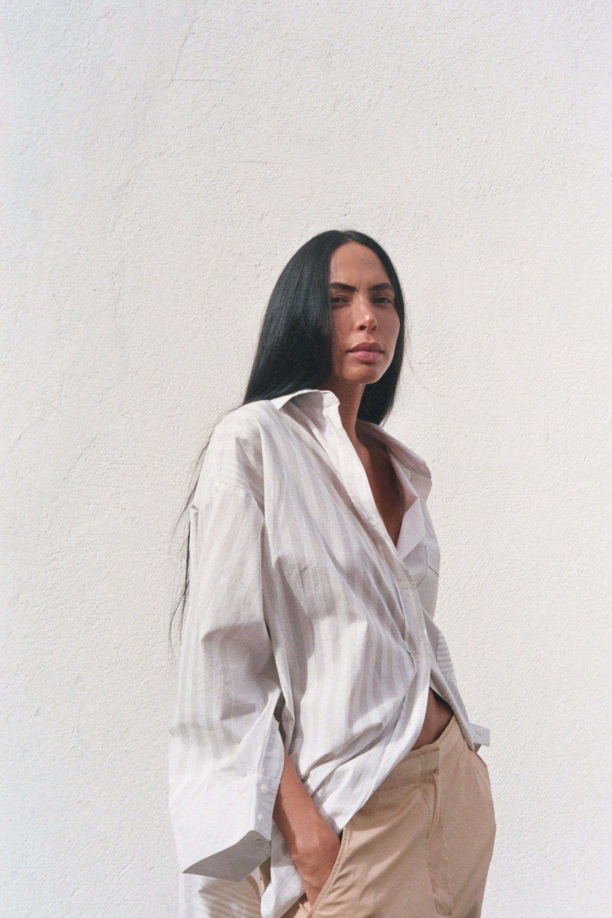 Bobbie - Medley stripe oversized shirt I Navy stripe 3 - Rabens Saloner