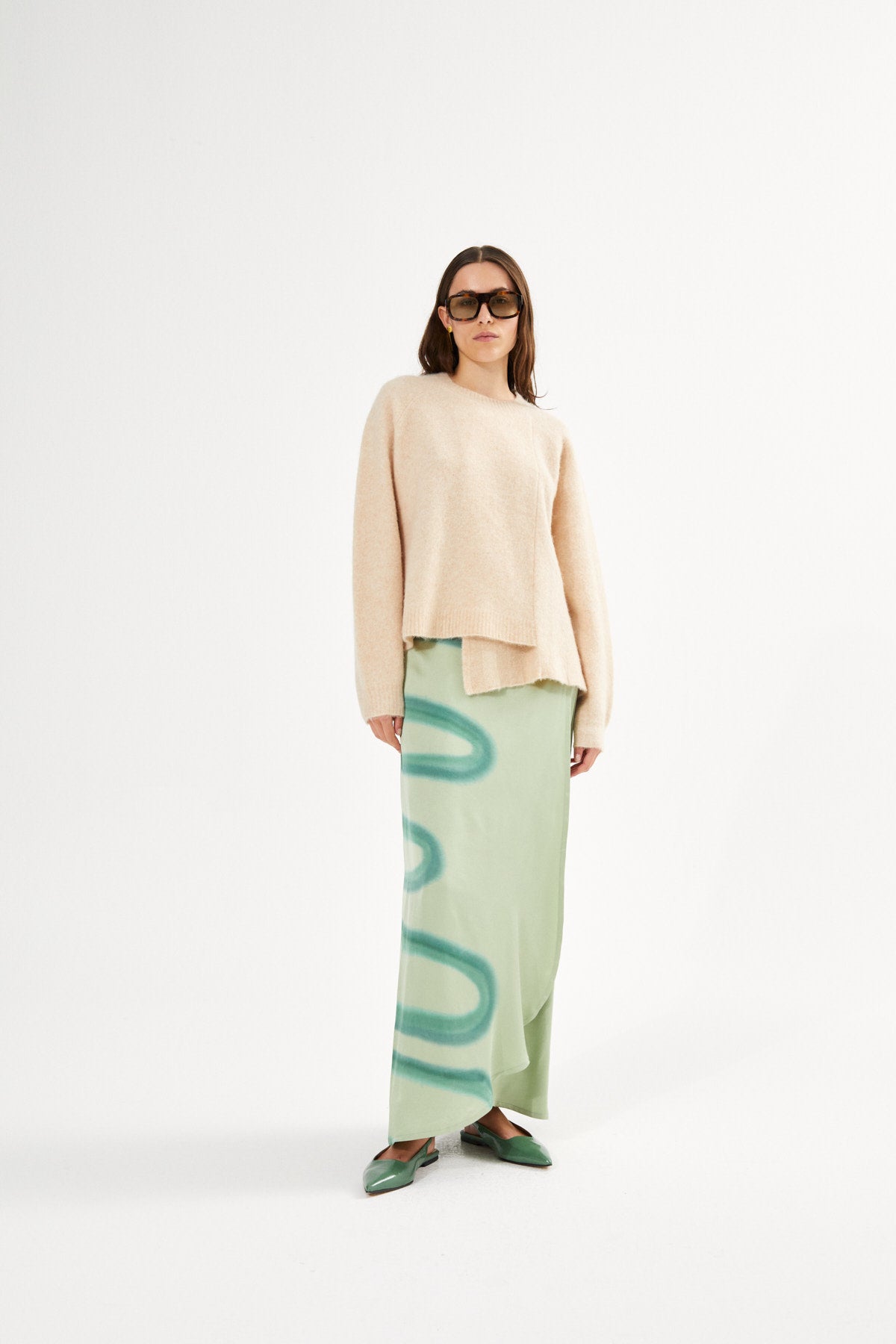 Junni - Fluid wrap over skirt I Ash combo 3 - Rabens Saloner
