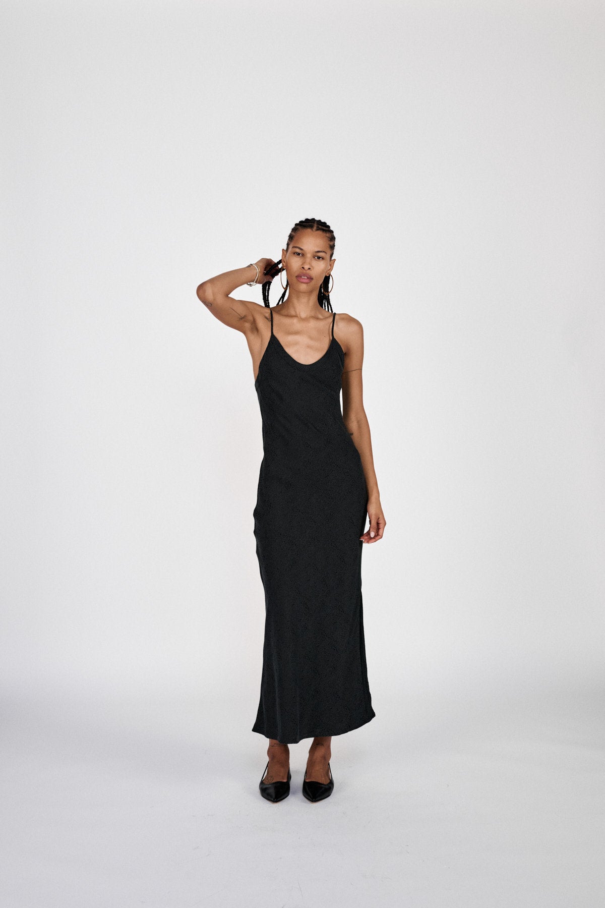 Glorie - Cluster jacquard bias dress I Black 2 - Rabens Saloner