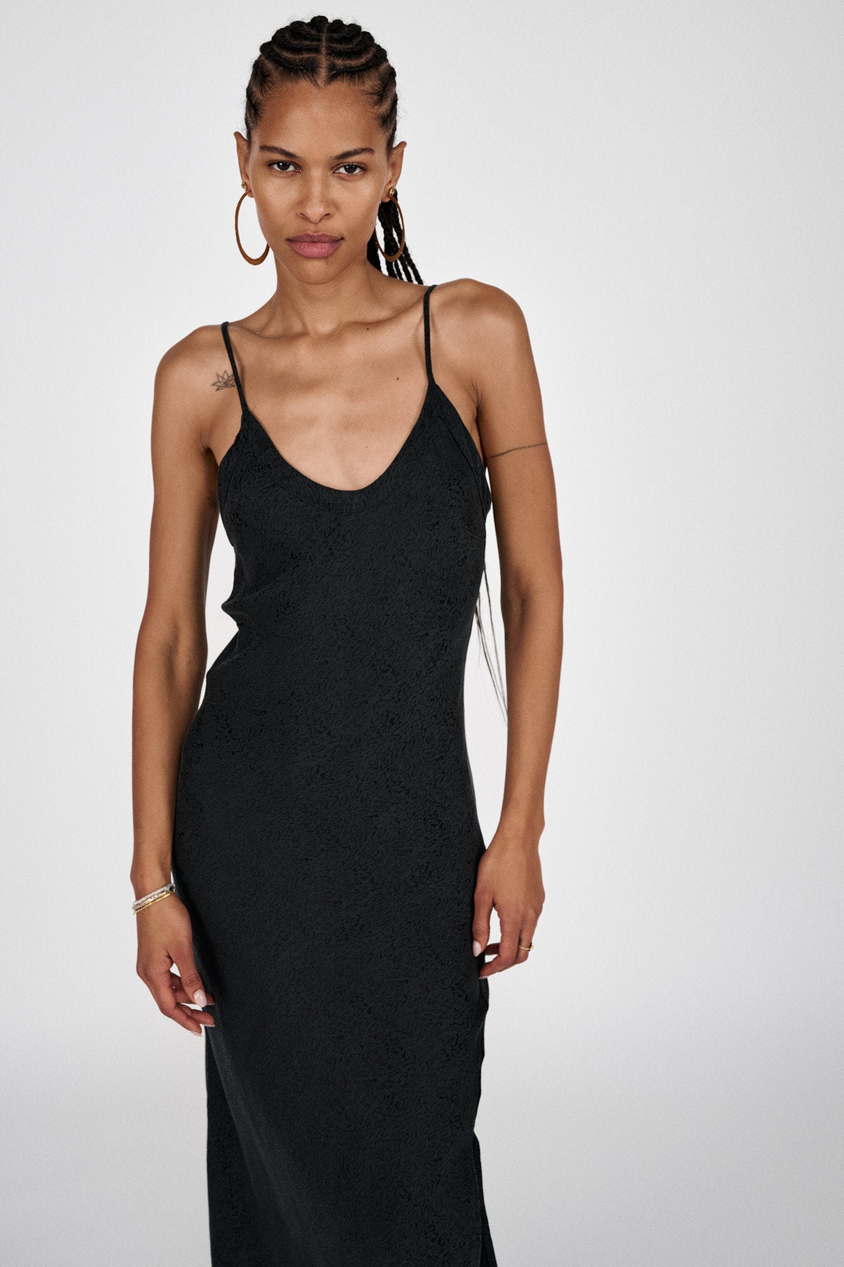 Glorie - Cluster jacquard bias dress I Black 1 - Rabens Saloner