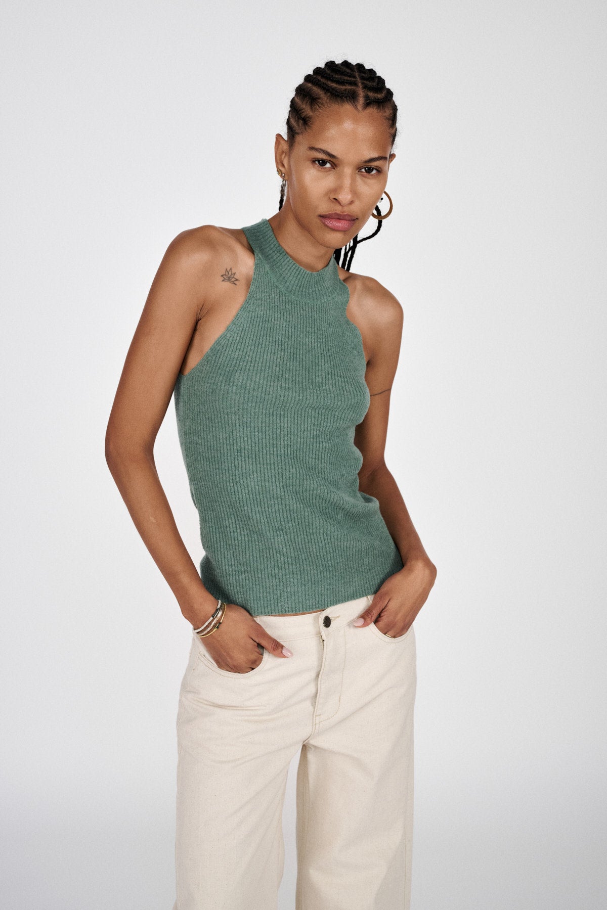 Erika - Airy tank top I Soft jade 1 - Rabens Saloner