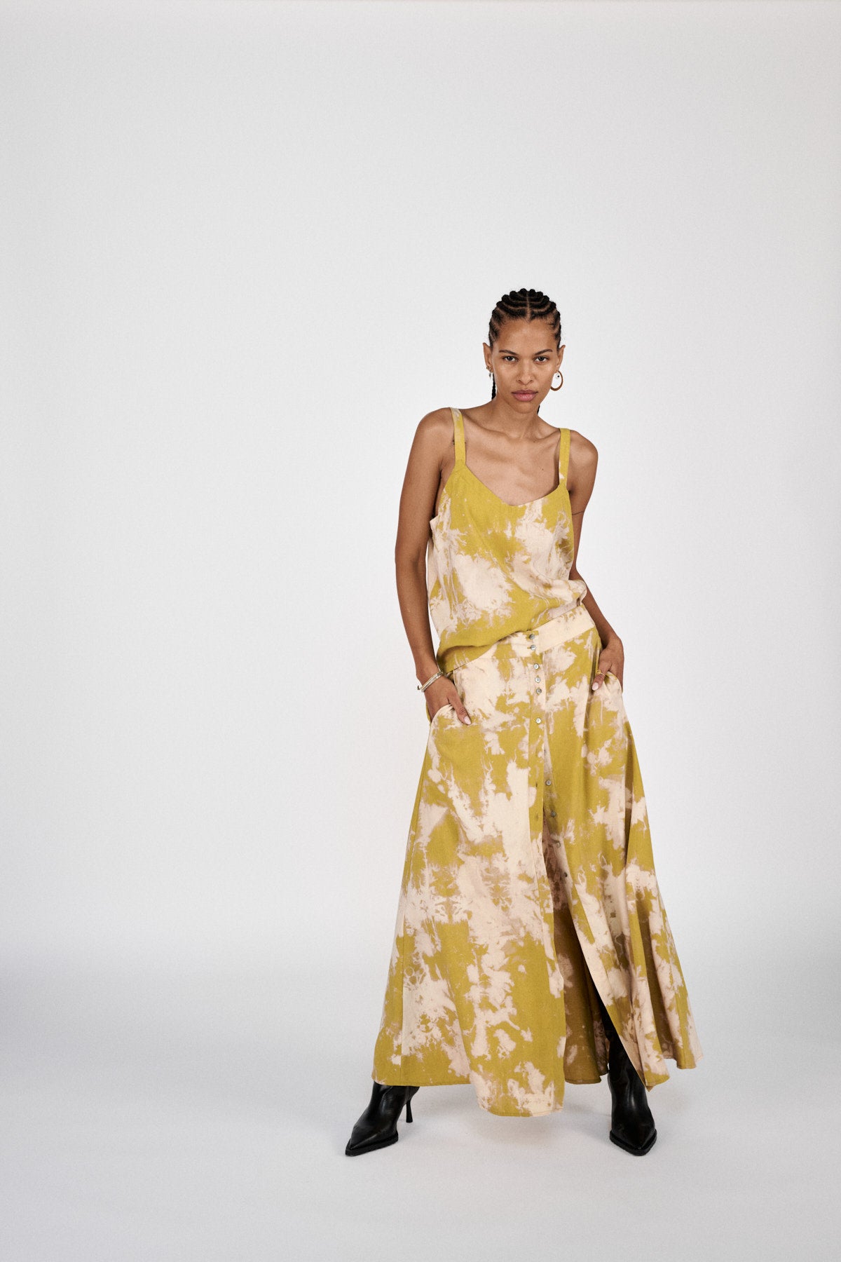 Maisa - Misty camisole top I Golden mustard combo 5 - Rabens Saloner