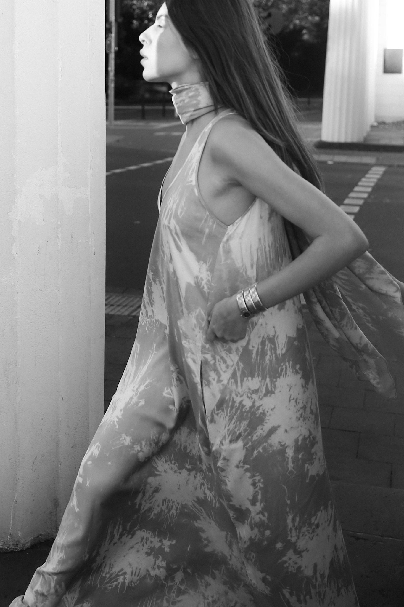 Ian - Misty long dress I Aluminium combo 4 - Rabens Saloner