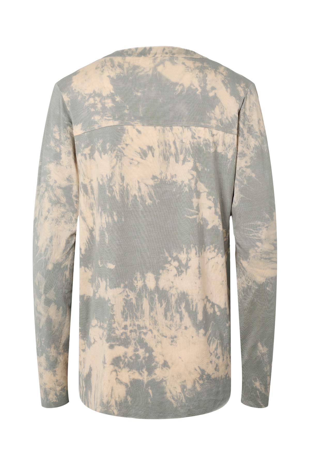Matie - Misty placket long sleeve top I Aluminium combo 4 - Rabens Saloner