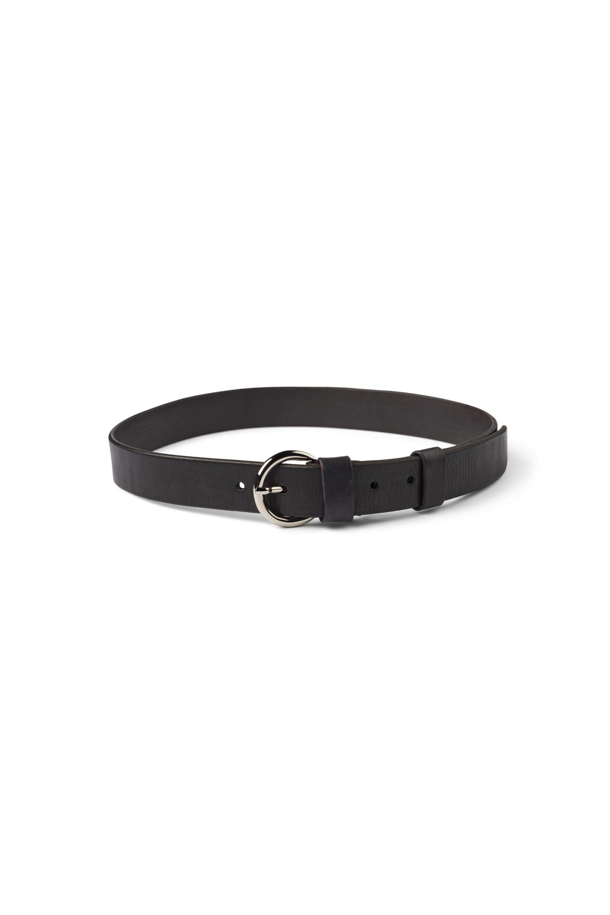 Gerly - Leather slim belt I Black Black 70 1 - Rabens Saloner
