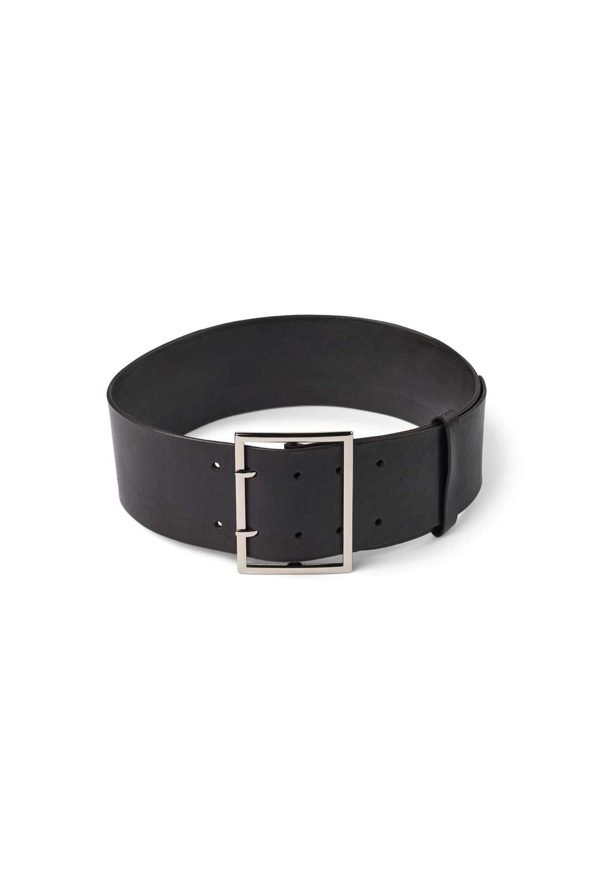 Gerde - Leather wide belt I Black Black 75 1 - Rabens Saloner