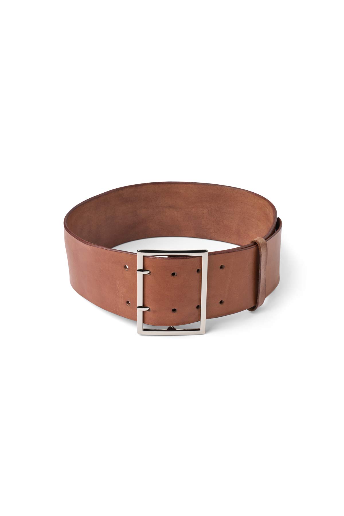 Gerde - Leather wide belt I Cognac Cognac 70 1 - Rabens Saloner