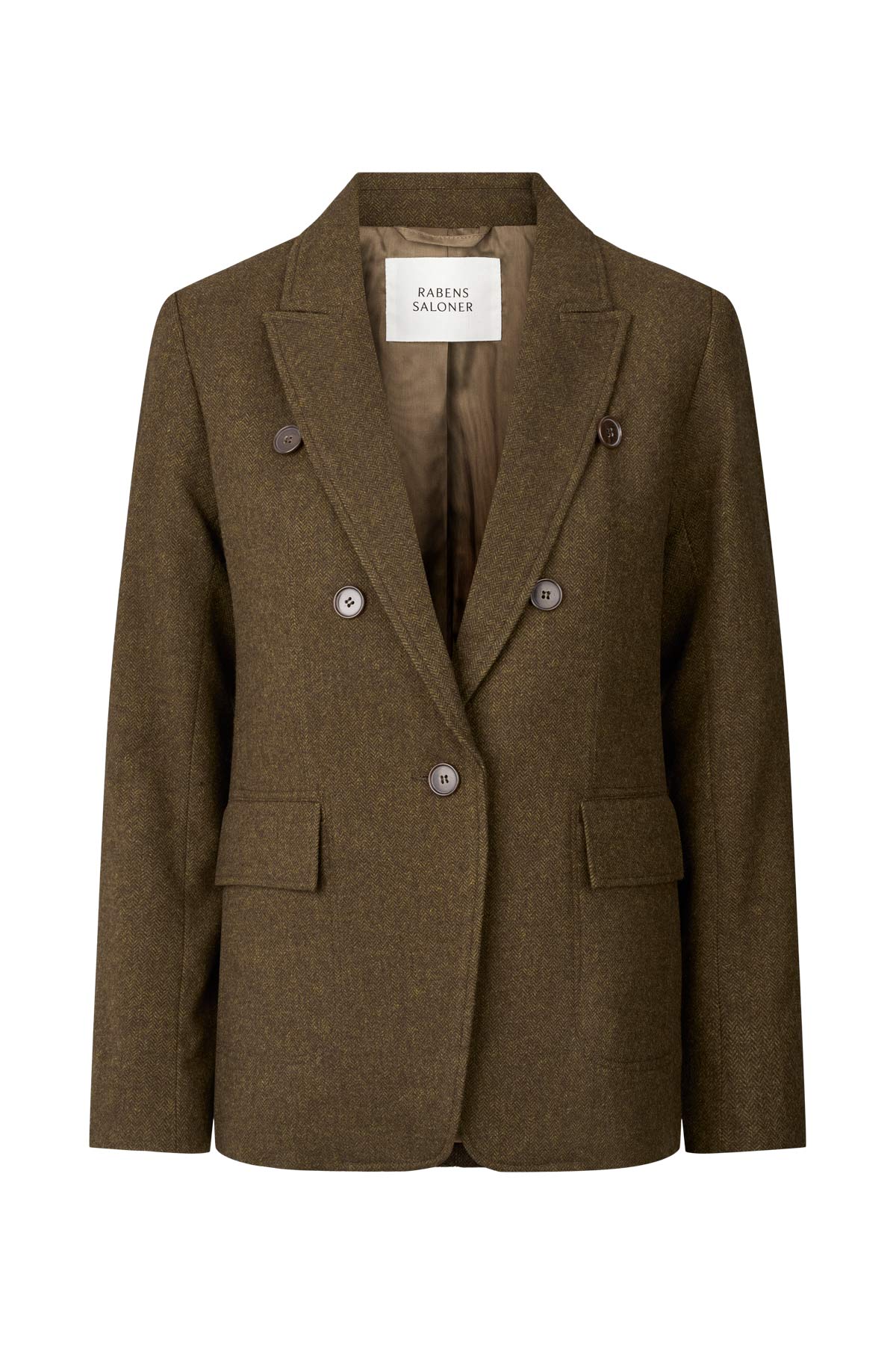 Akalie - Mini herringbone blazer I Dark brown Dark brown XS 5 - Rabens Saloner