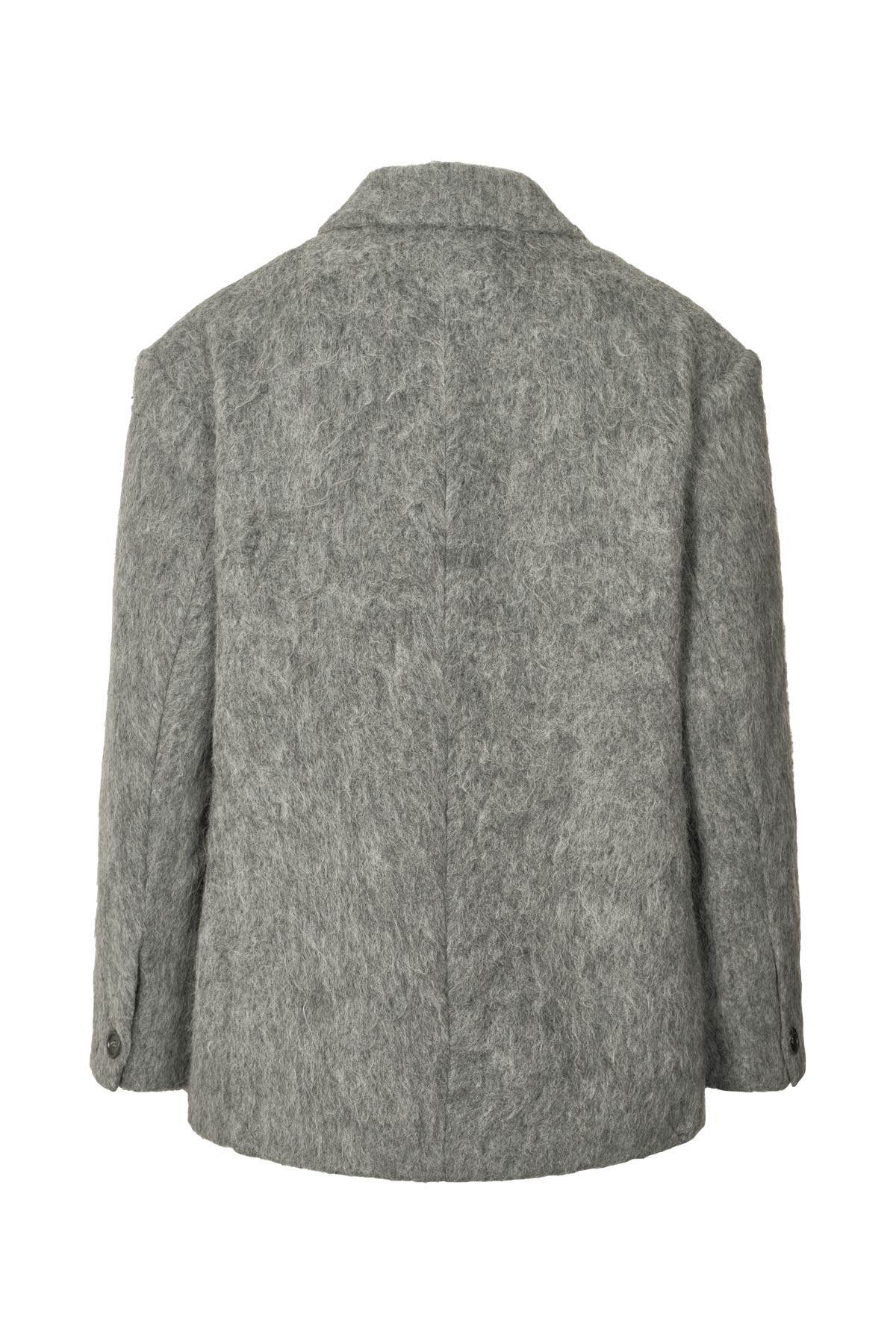Nyara - Fuzzy jacket I Grey melange 8 - Rabens Saloner