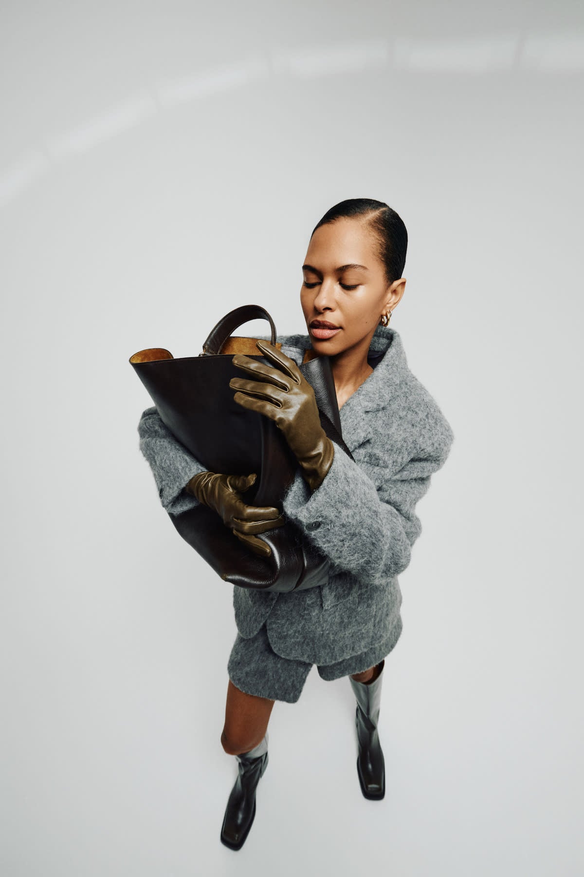 Nyara - Fuzzy jacket I Grey melange 7 - Rabens Saloner