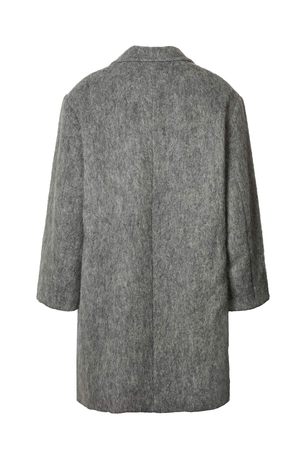 Leanna - Fuzzy oversized coat I Grey melange 2 - Rabens Saloner
