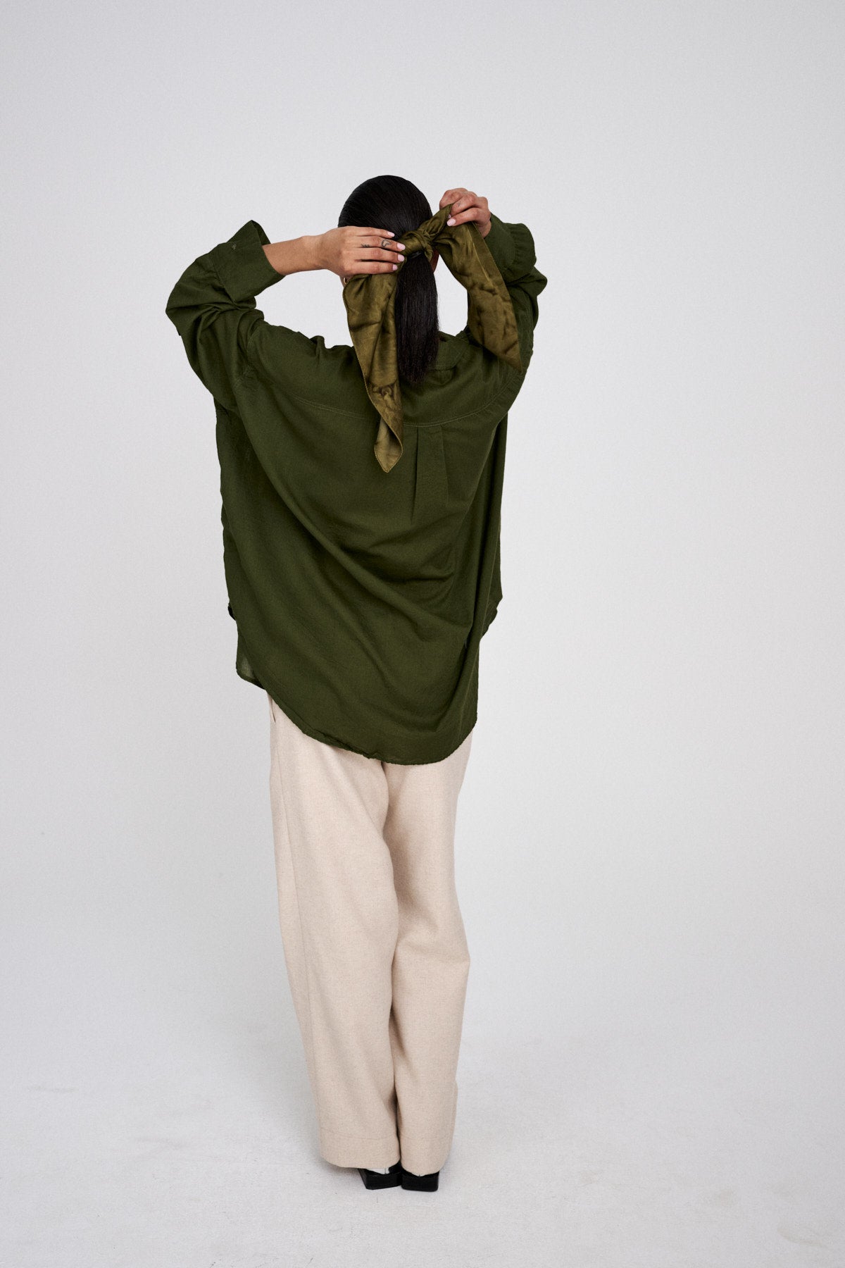 Noah - Cotton oversized shirt I Army Green 3 - Rabens Saloner