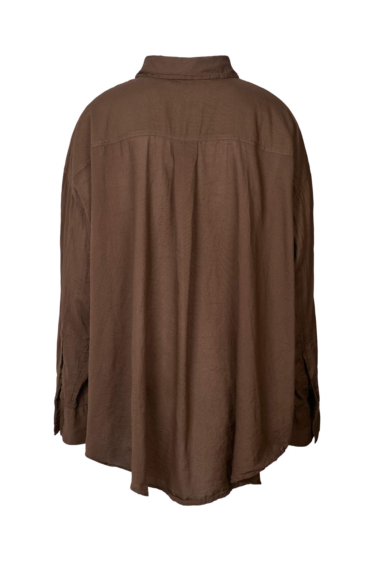 Noah - Cotton oversized shirt I Dark brown 2 - Rabens Saloner