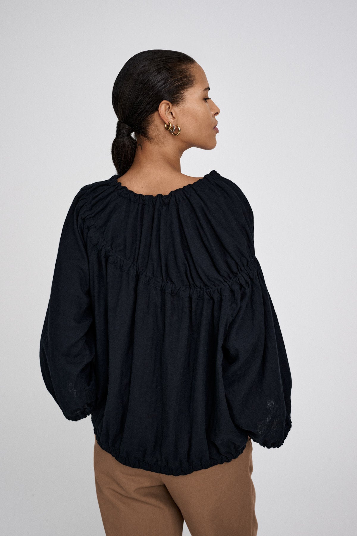 Lotte - Cotton dbl elasticated top I White 3 - Rabens Saloner