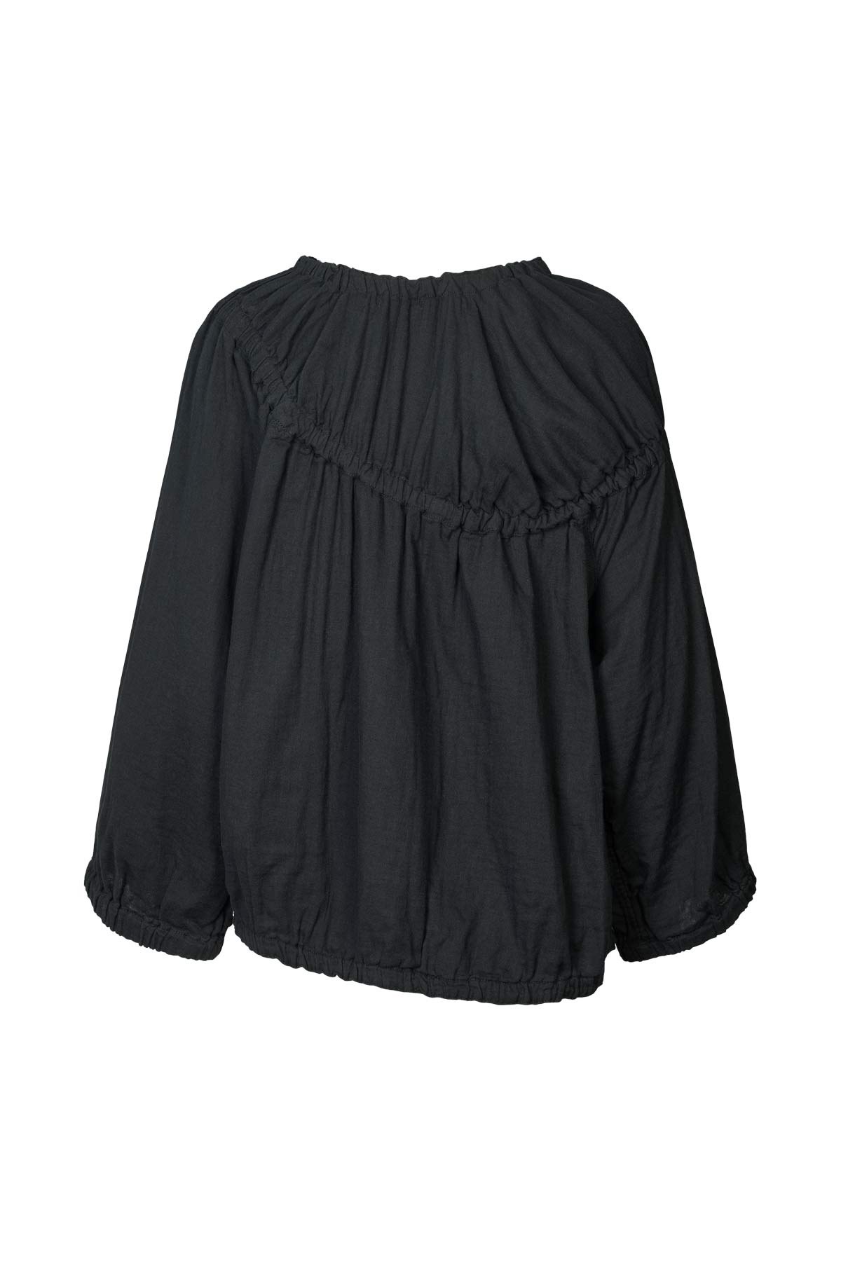 Lotte - Cotton dbl elasticated top I Black 4 - Rabens Saloner