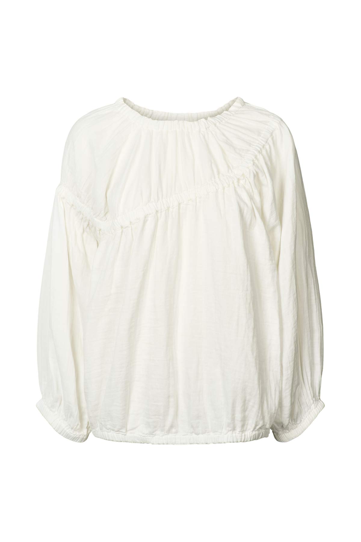 Lotte - Cotton dbl elasticated top I White White XS/S 1 - Rabens Saloner