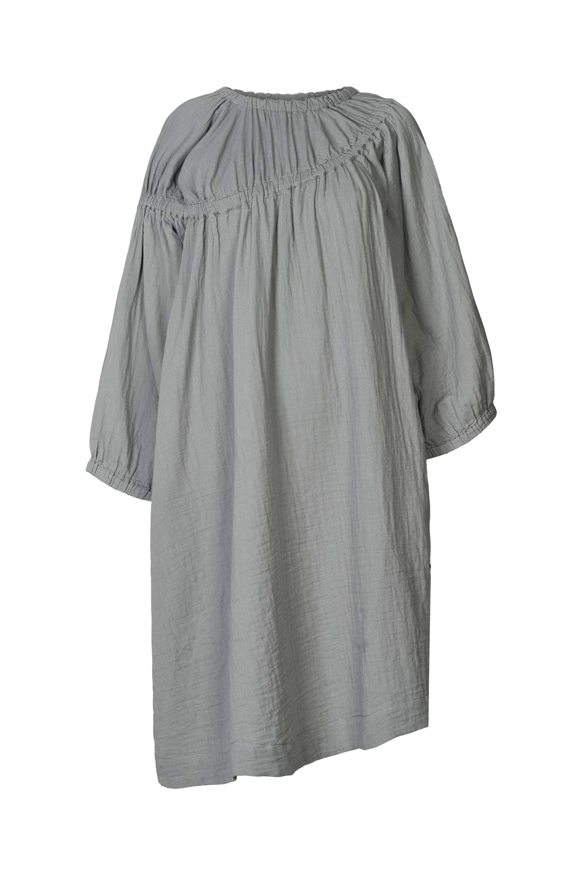 Mae - Cotton dbl elasticated dress I Grey mist Grey mist XS/S 4 - Rabens Saloner