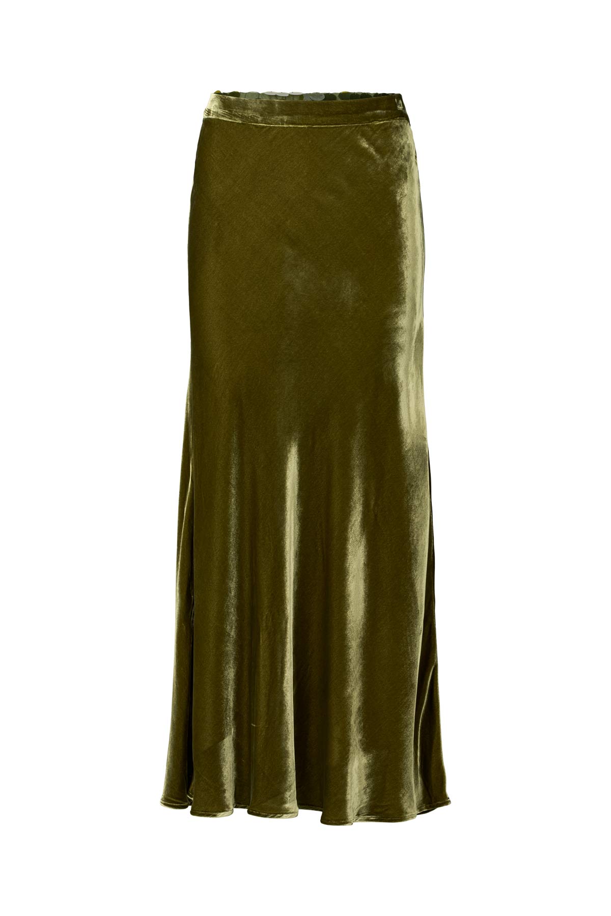 Ellery - Velvet bias skirt I Olive Olive XS 4 - Rabens Saloner