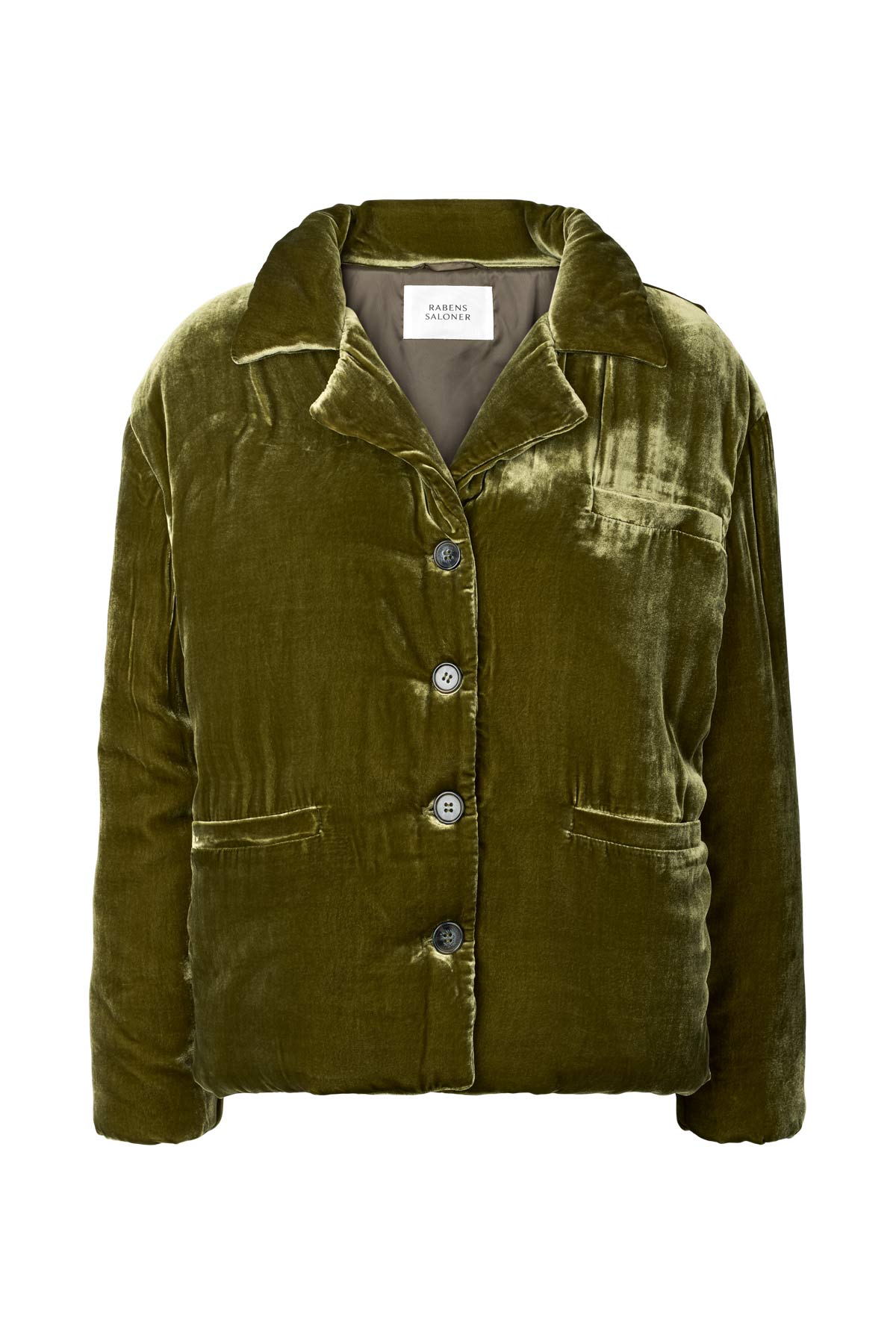 Santana - Velvet paded jacket I Olive Olive XS 6 - Rabens Saloner