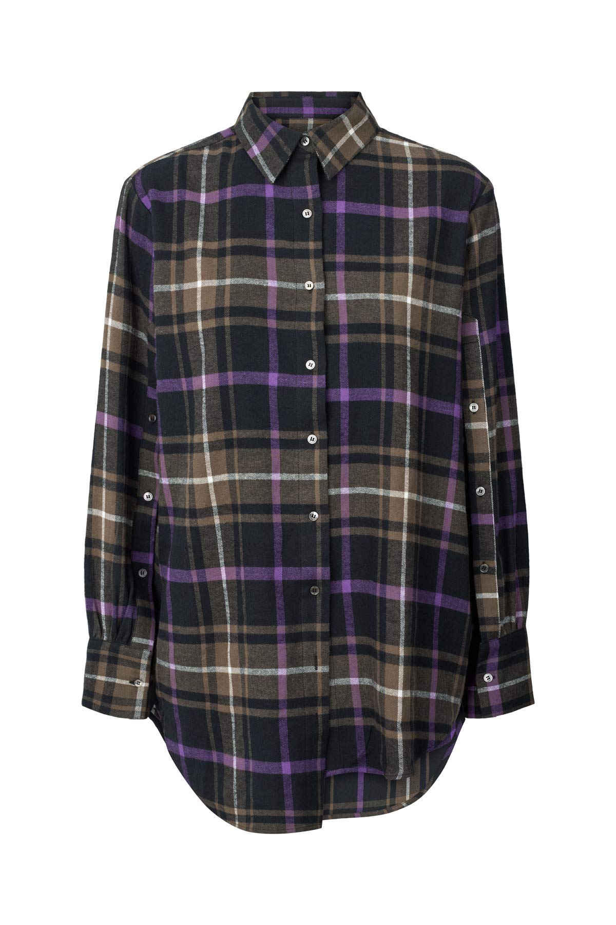 Mallory - Giant check shirt I Purple check combo Purple check combo XS 3 - Rabens Saloner