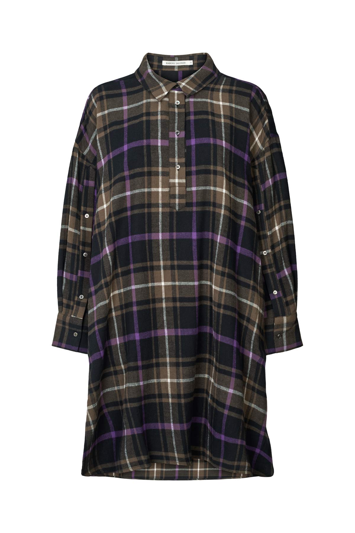 Hardis - Giant check kaftan I Purple check combo Purple check combo XS/S 4 - Rabens Saloner