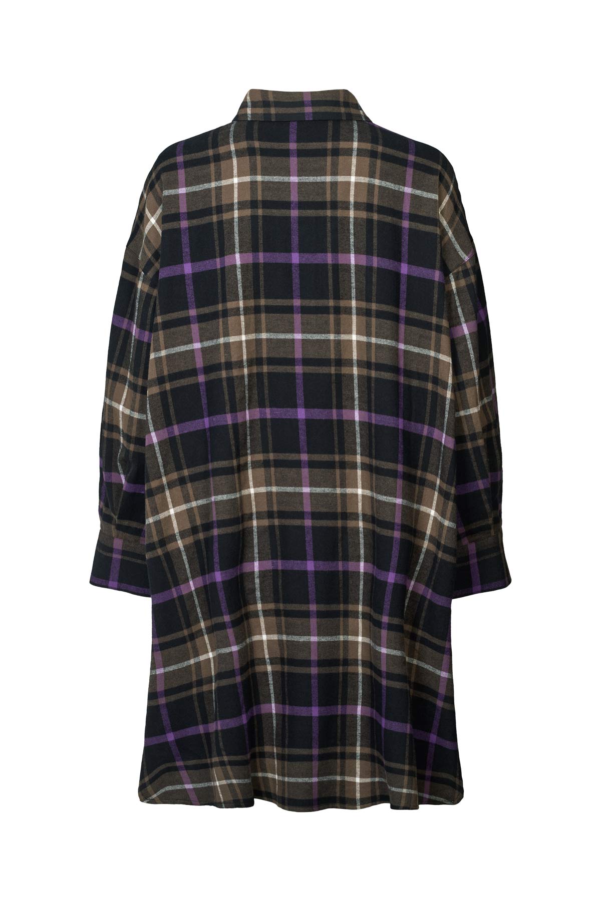 Hardis - Giant check kaftan I Purple check combo 5 - Rabens Saloner