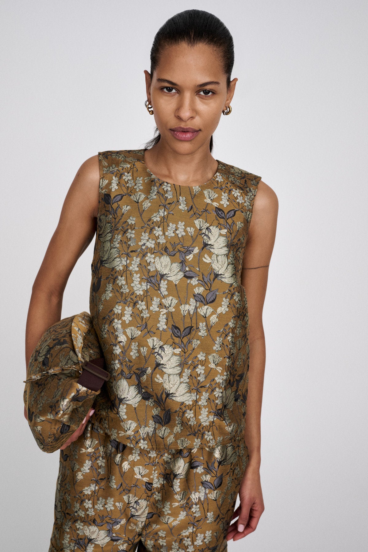 Mona - Ottoman jacquard cross bag I Golden combo 2 - Rabens Saloner