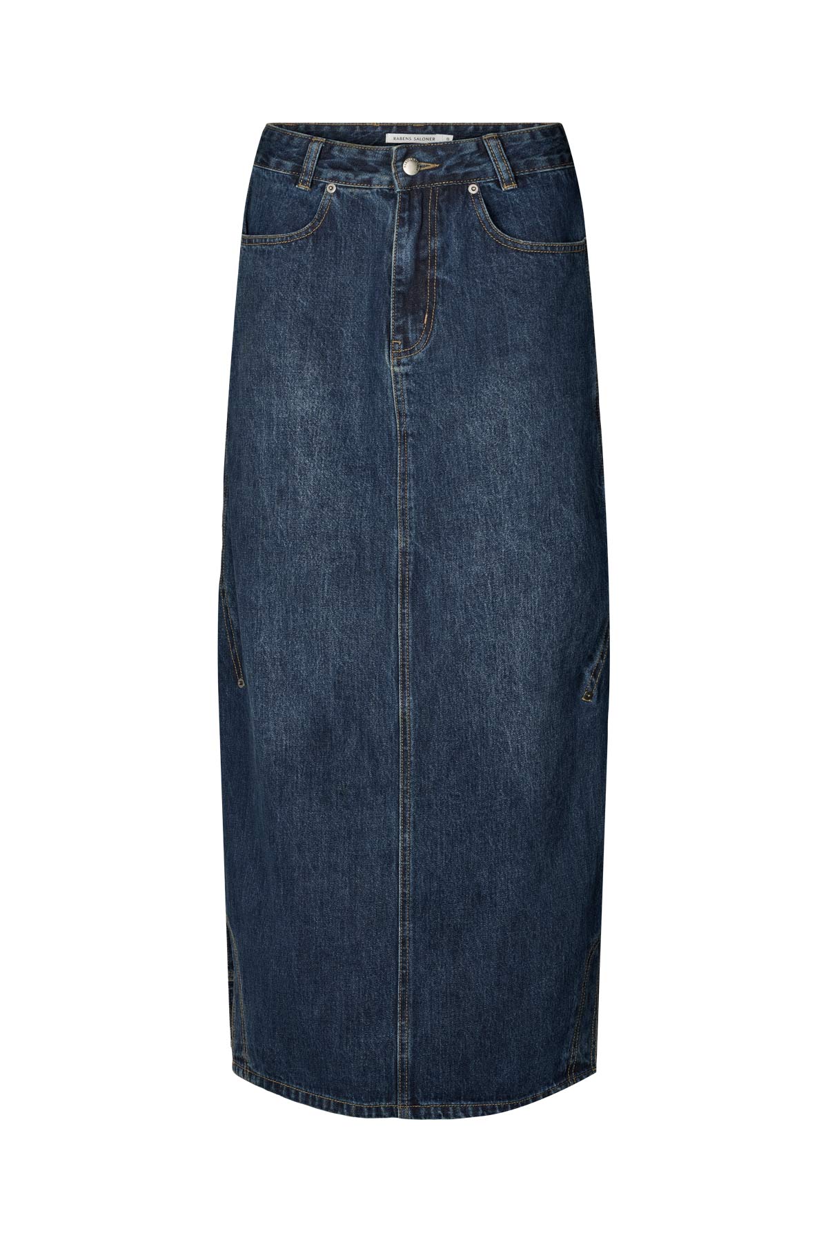 Joella - Patchwork denim skirt I Dark washed indigo Dark washed indigo XS 3 - Rabens Saloner