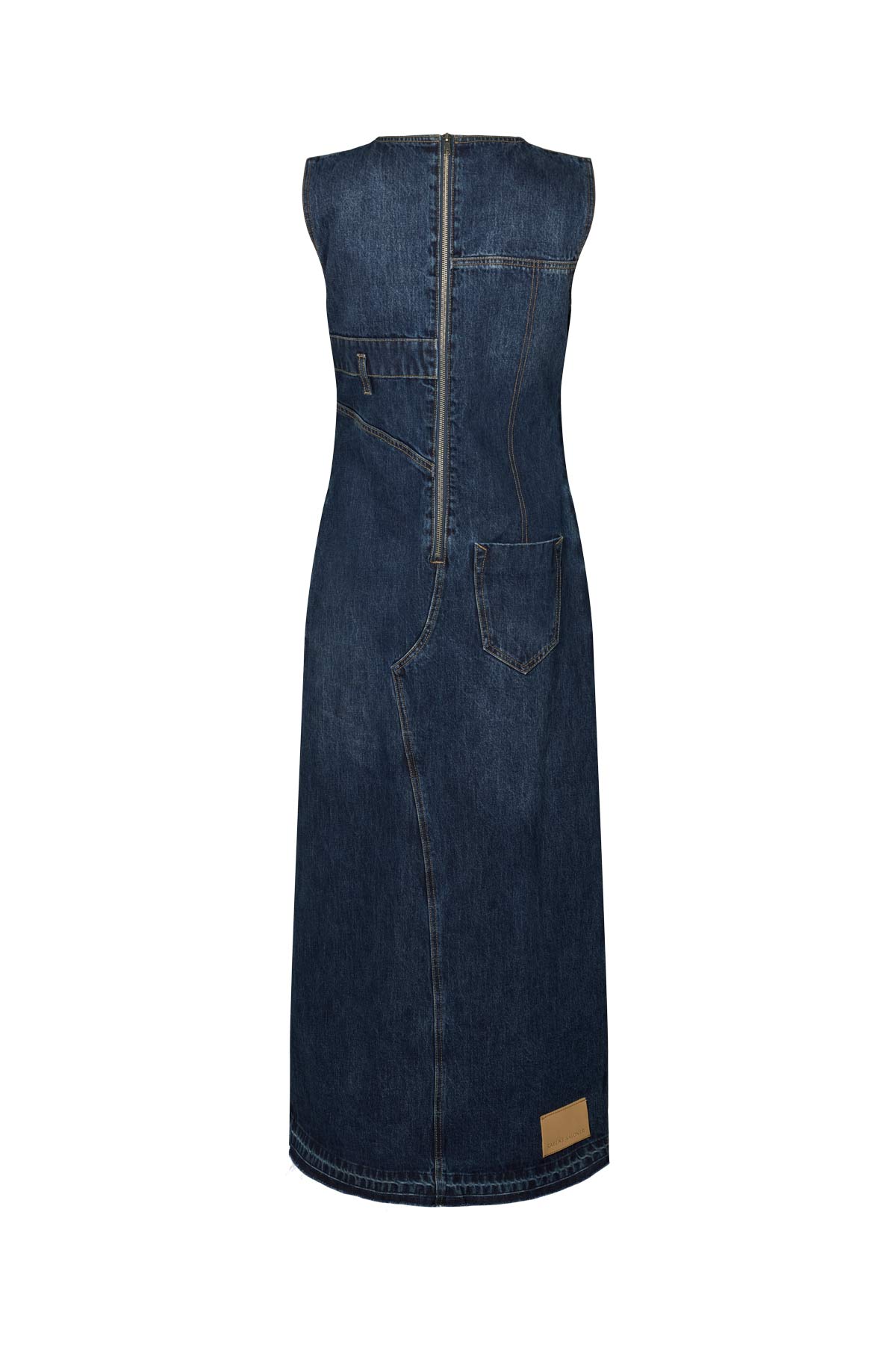Inette - Patchwork denim dress I Dark washed indigo 9 - Rabens Saloner