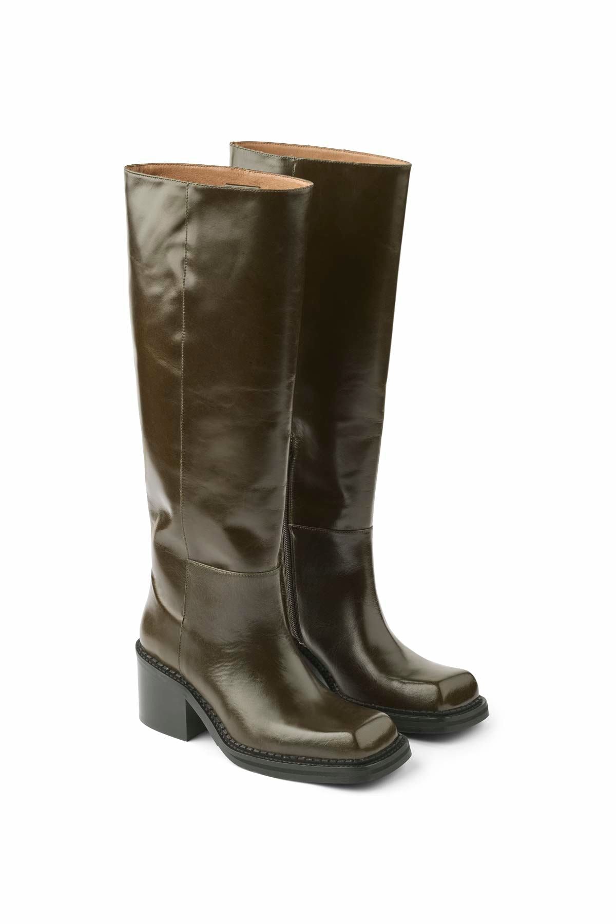 Prana - Chunky heel boot I Forest green Forest green 36 3 - Rabens Saloner