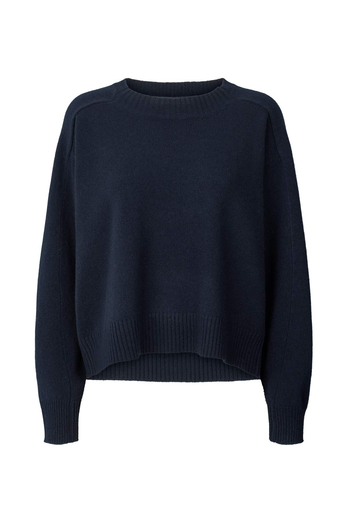 Dalani - Pure wool boxy sweater I Navy Navy XS 4 - Rabens Saloner