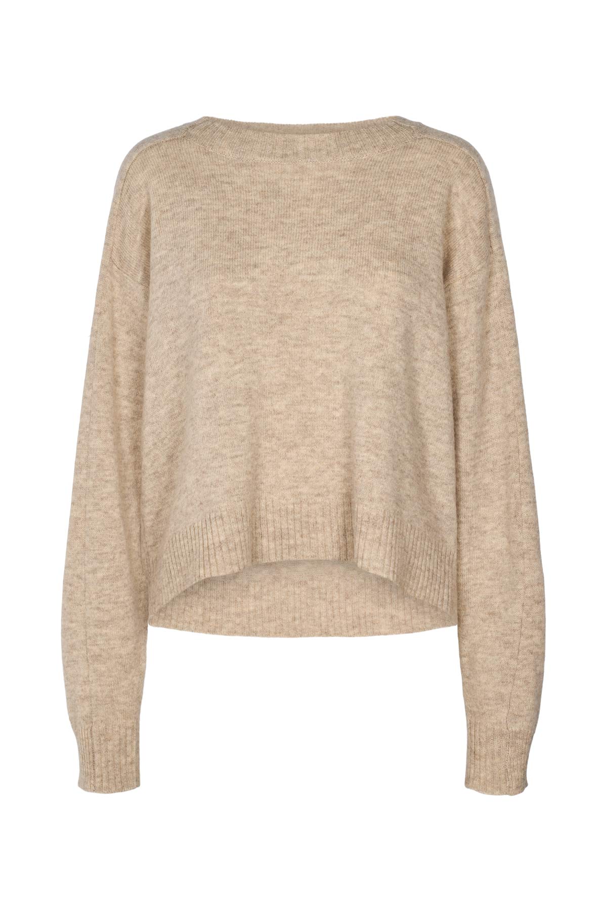 Dalani - Pure wool boxy sweater I Oatmeal Oatmeal XS 1 - Rabens Saloner