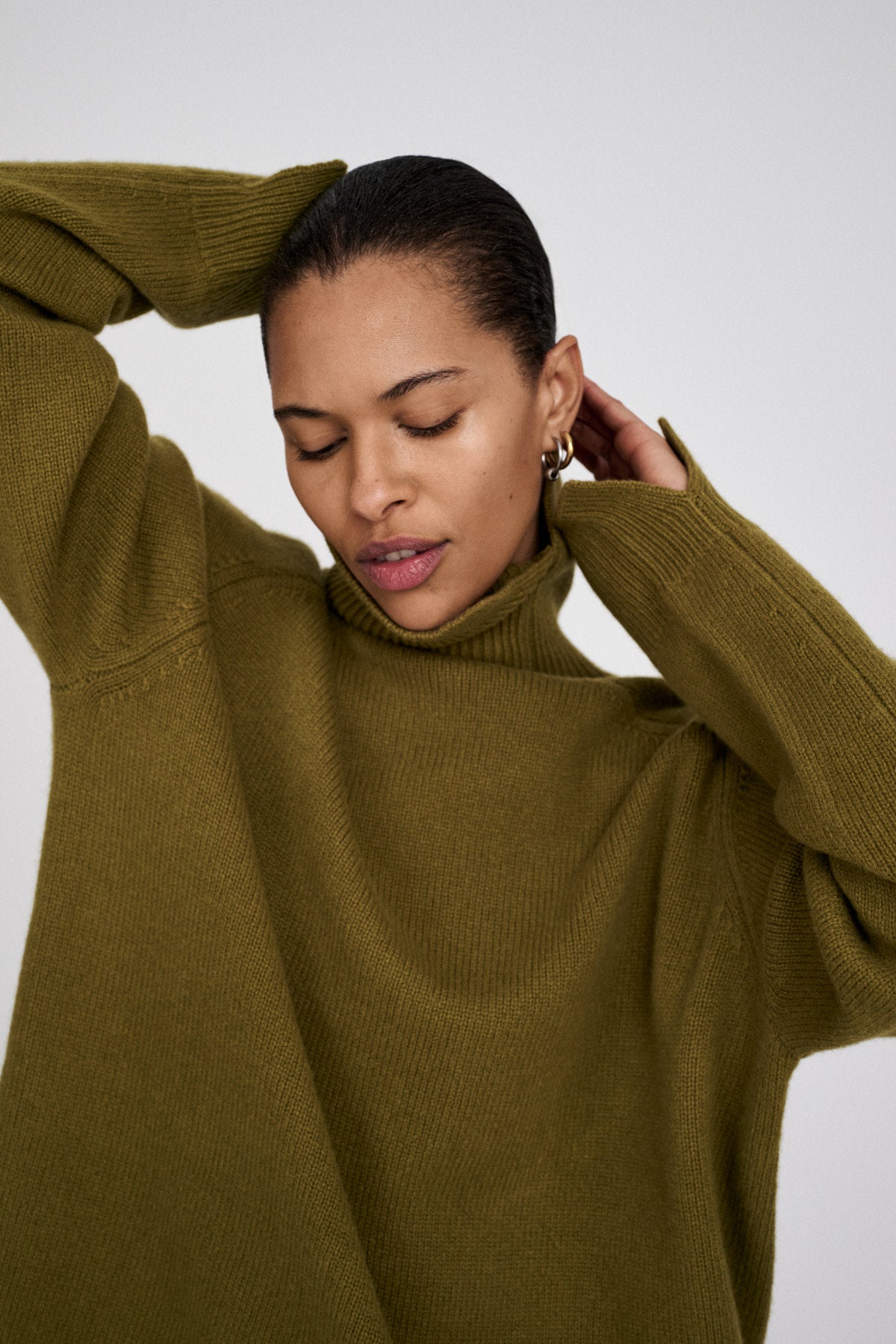 Celly - Pure wool roll neck sweater I Navy 6 - Rabens Saloner