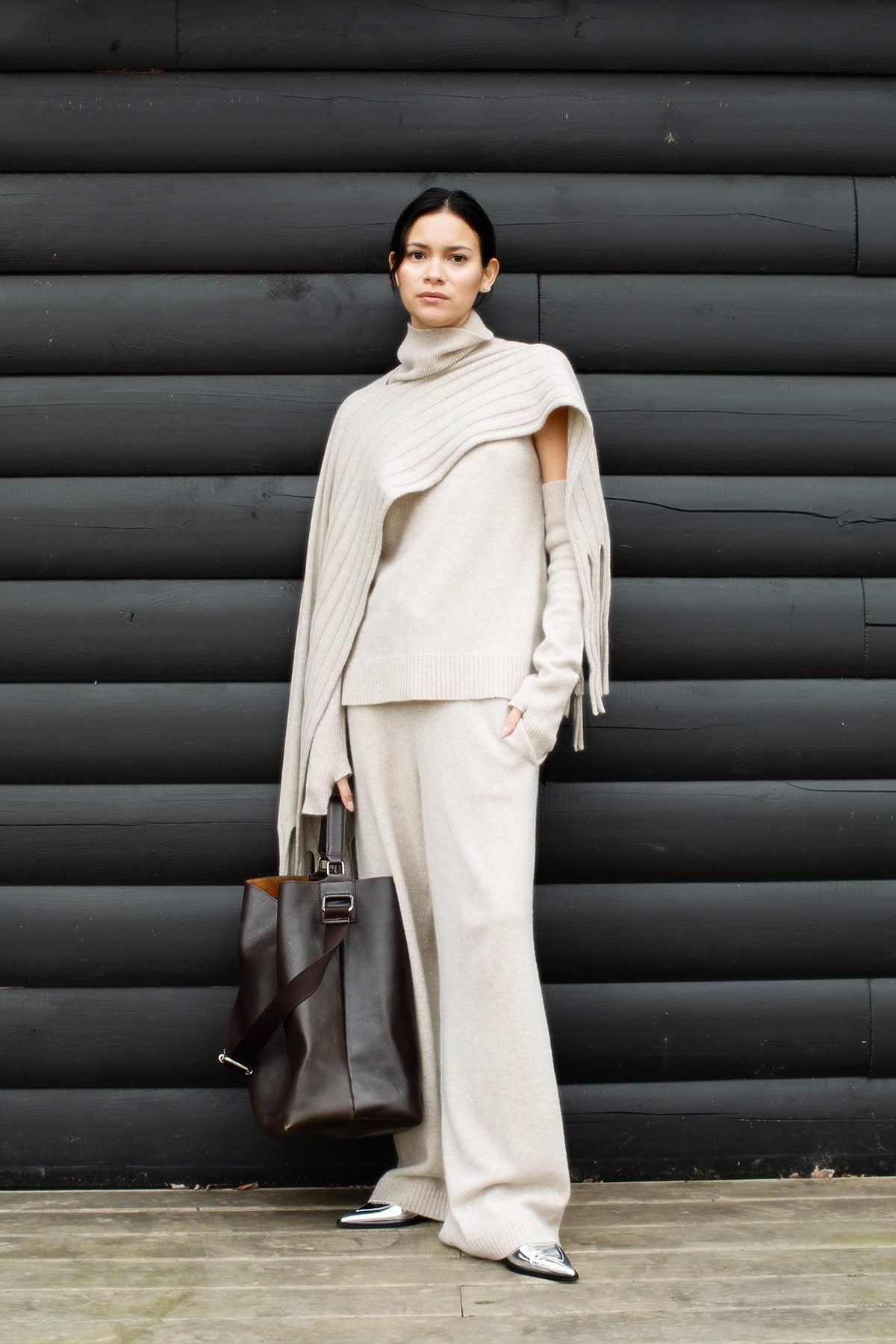 Dianne - Pure wool lounge pants I Oatmeal 4 - Rabens Saloner