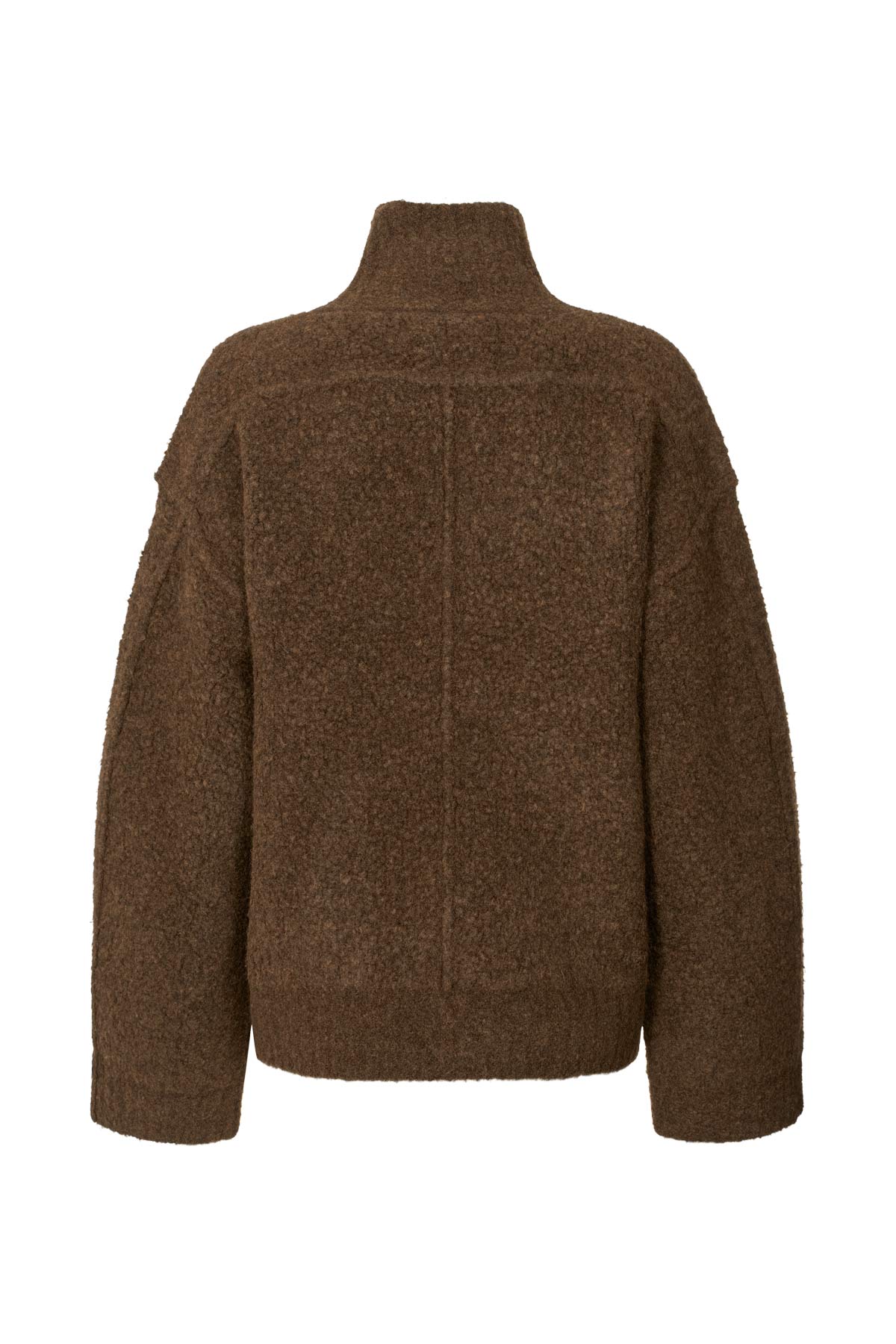 Sigal - Sheep knit high collar jacket I Dark brown 5 - Rabens Saloner