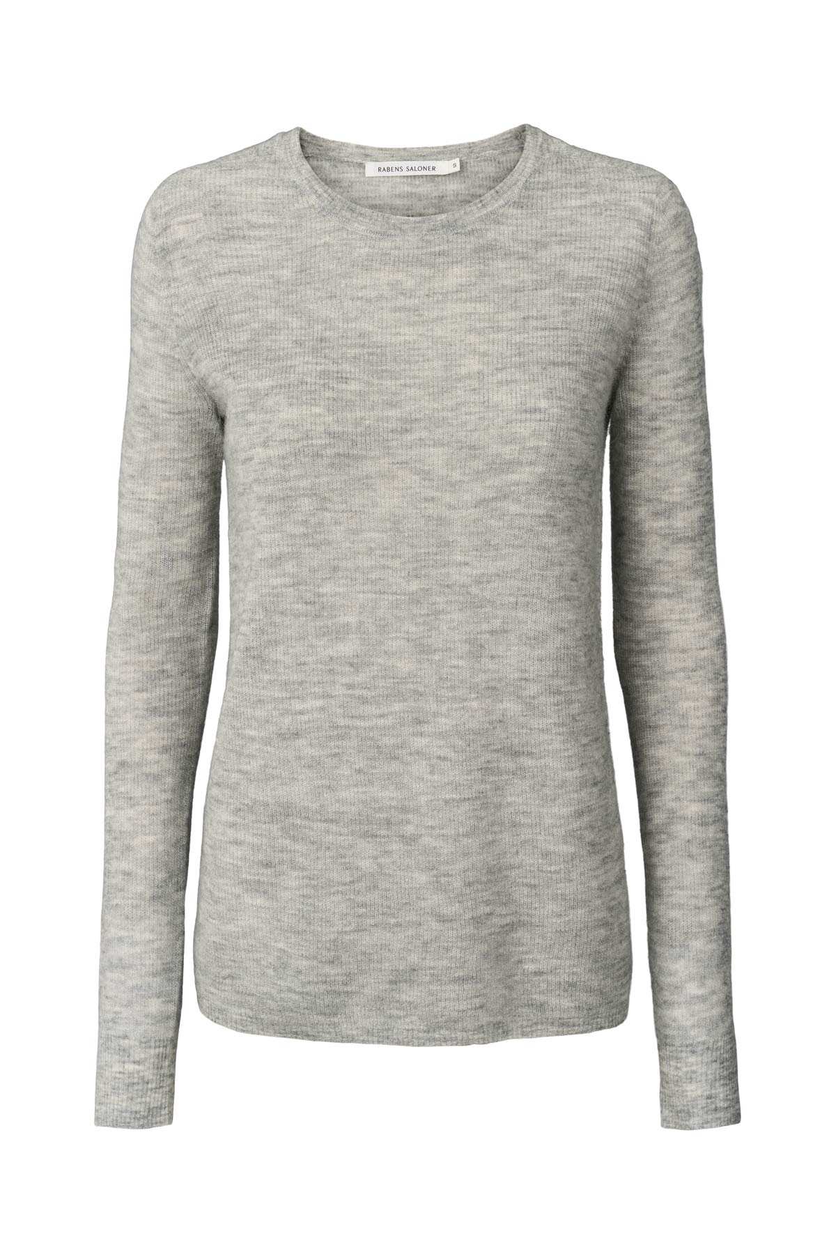 Shauna - Waffled knit long sleeve top I Grey melange Grey melange XS 1 - Rabens Saloner