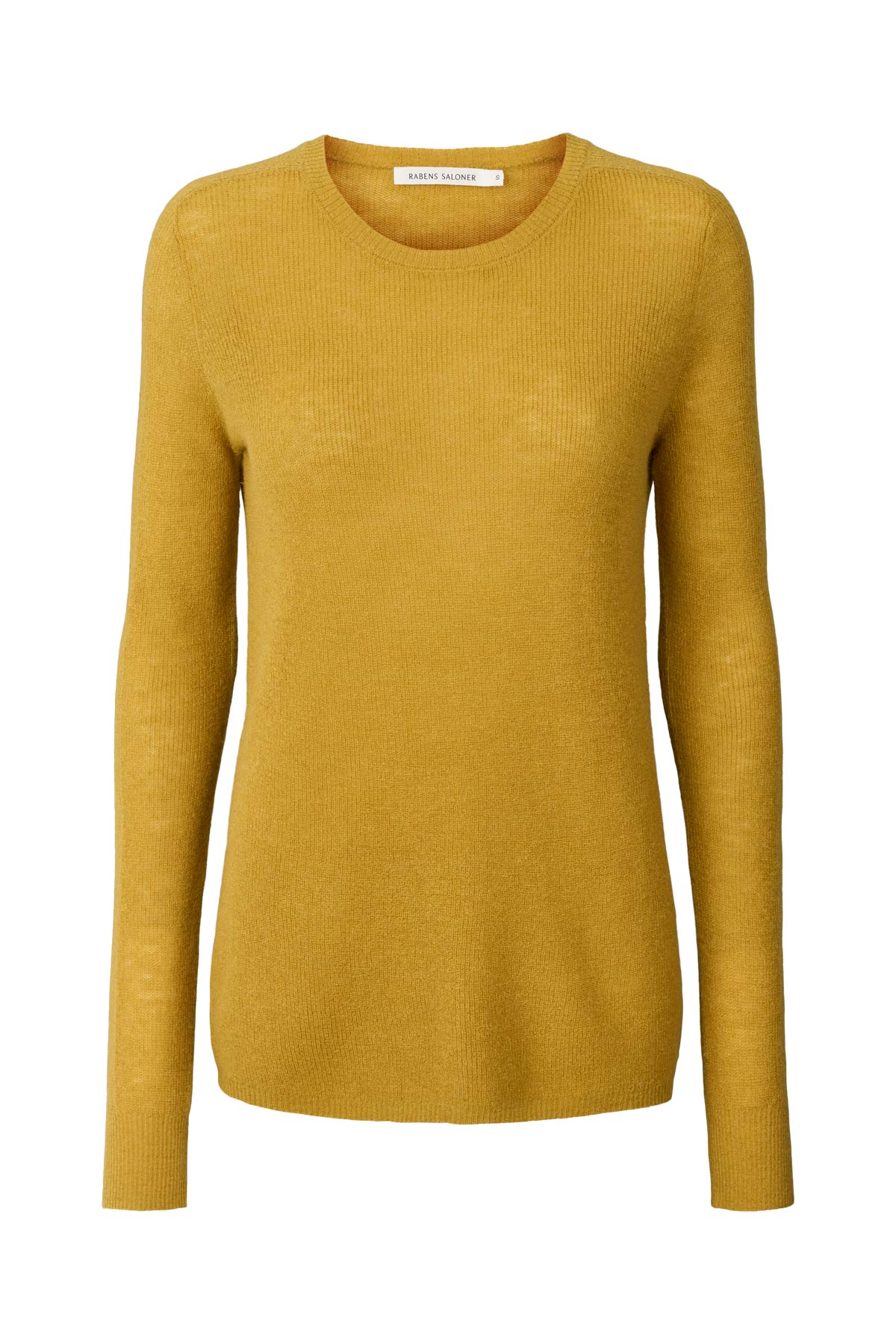 Shauna - Waffled knit long sleeve top I Mustard Mustard XS 3 - Rabens Saloner