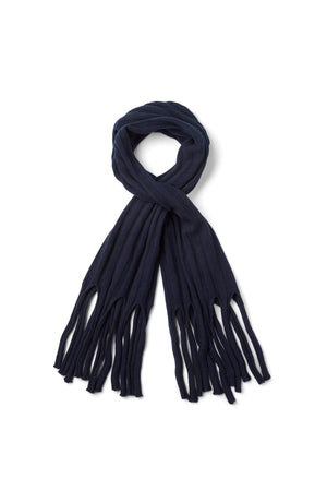 Emillia - Pure wool split scarf I Navy Navy O/S 4 - Rabens Saloner