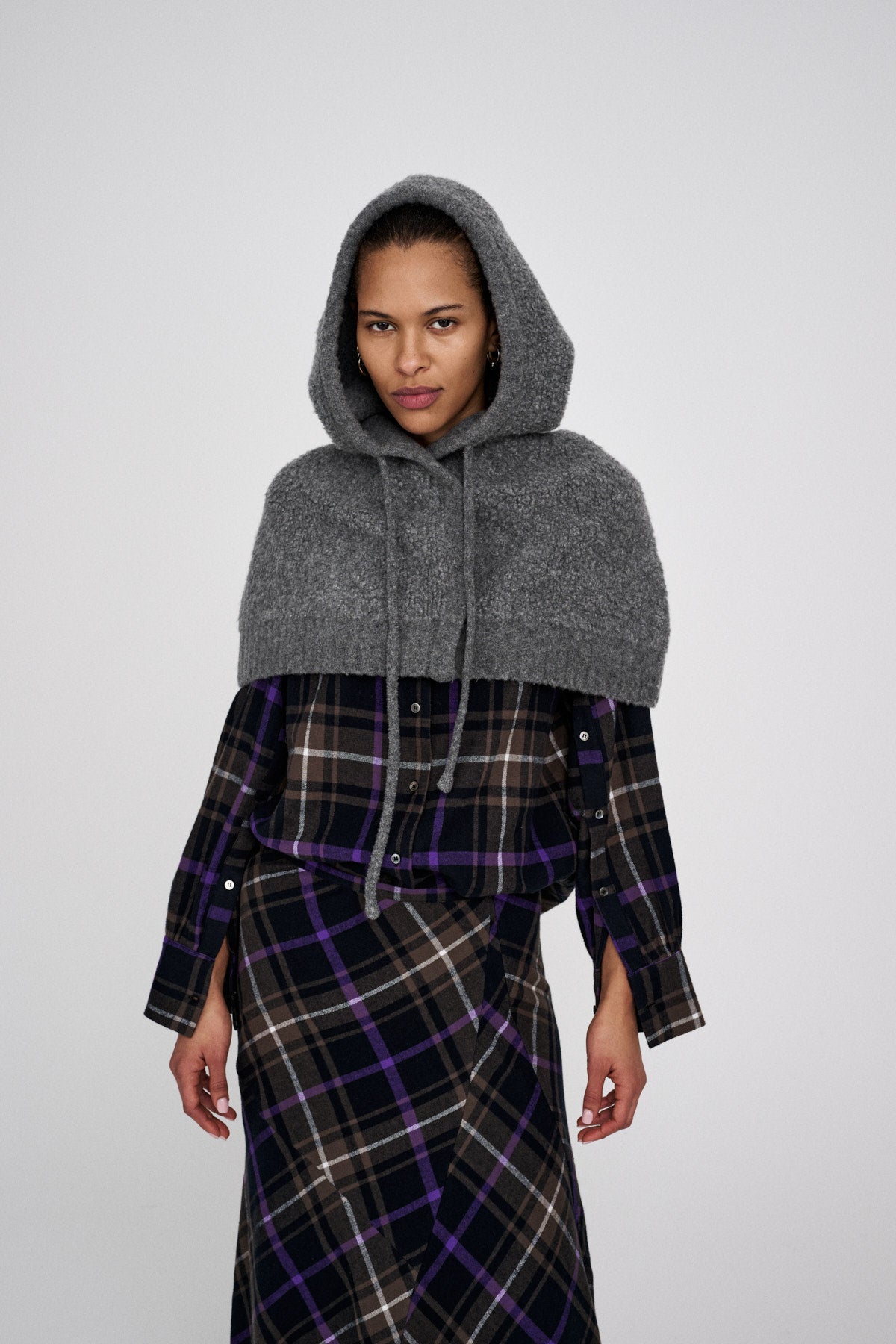 Sinika - Sheep knit hood I Grey melange 2 - Rabens Saloner