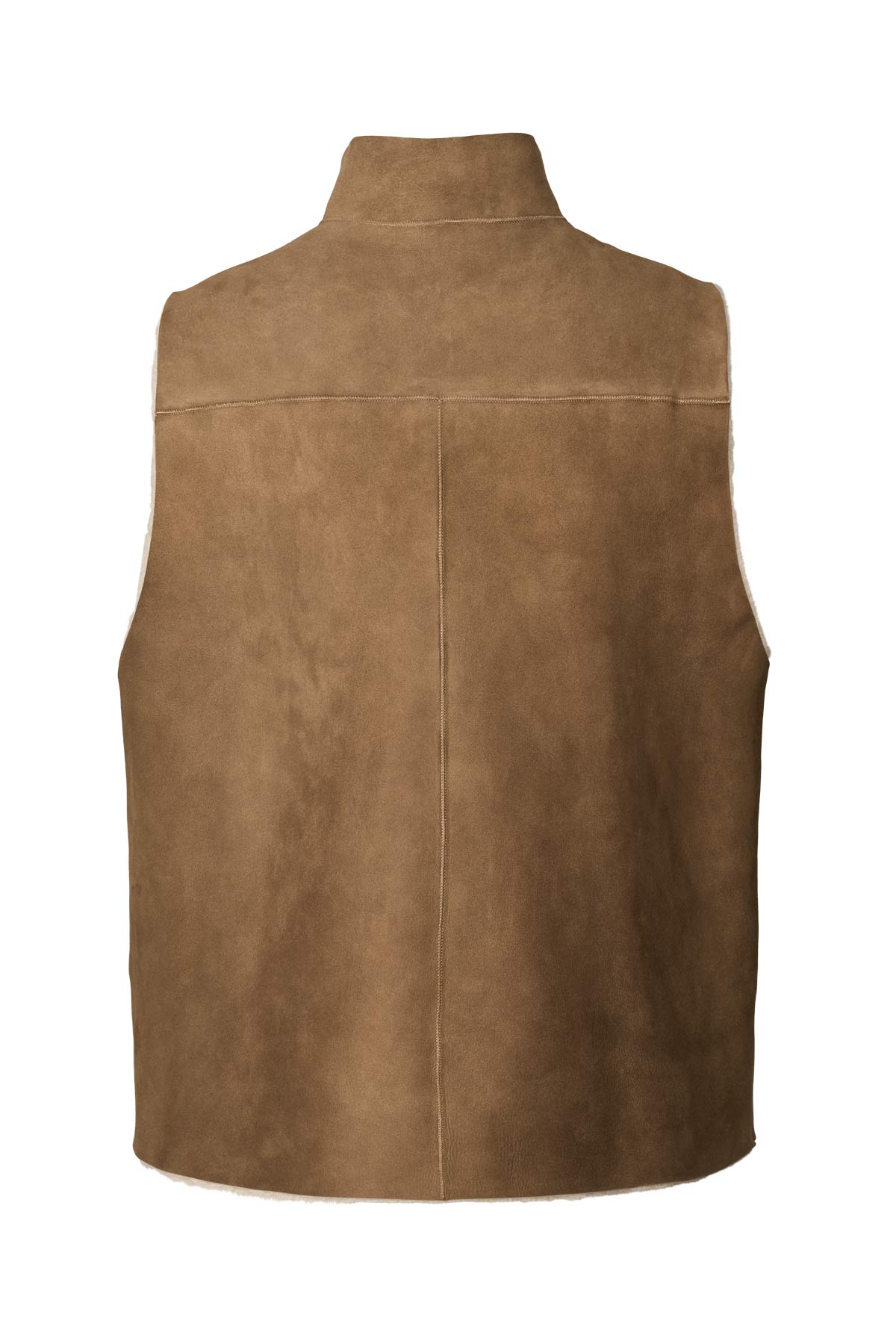 Channe - Shearling vest I Dark brown natural combo 9 - Rabens Saloner