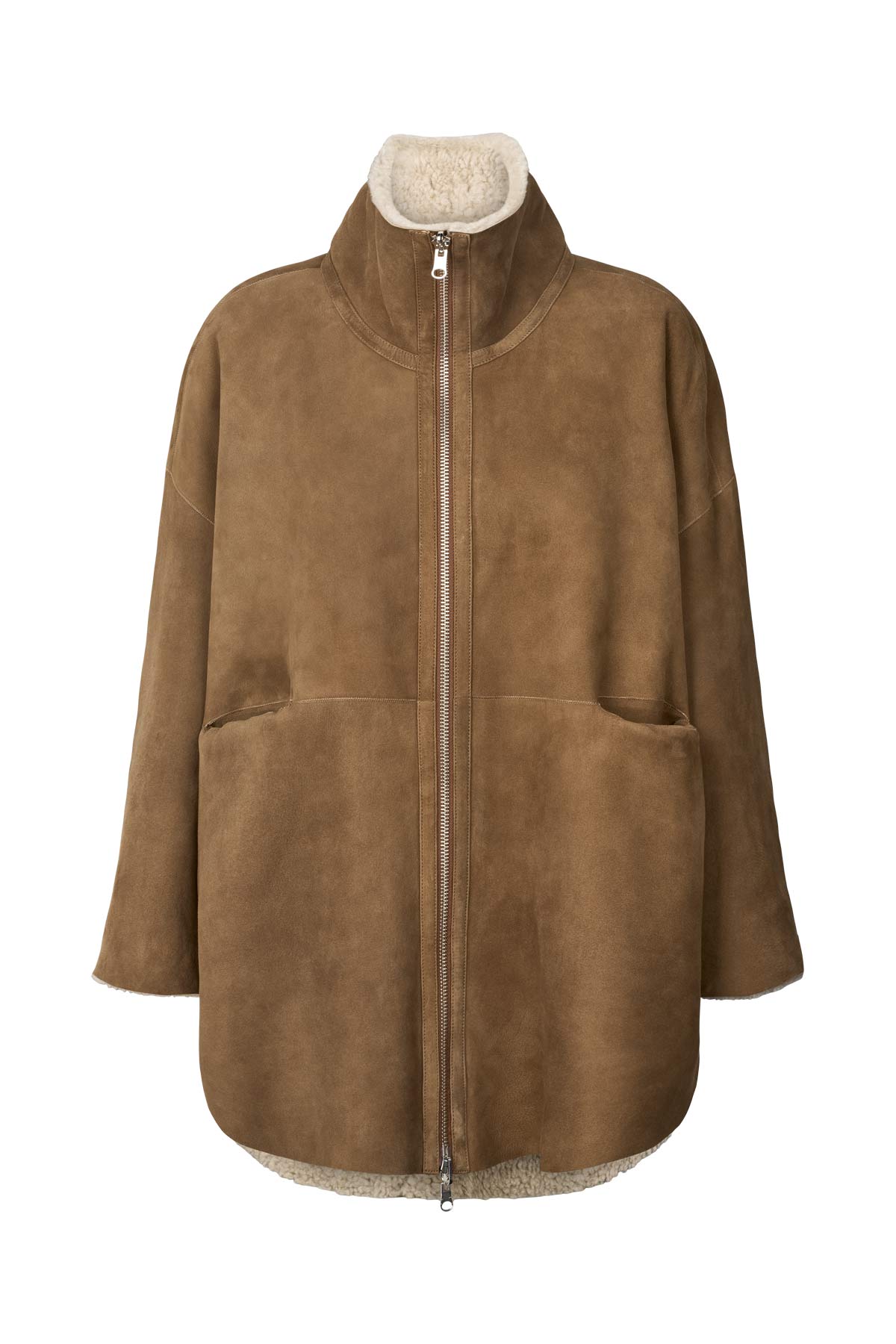 Ejsa - Shearling coat I Dark brown natural combo Dark brown natural combo XS/S 9 - Rabens Saloner