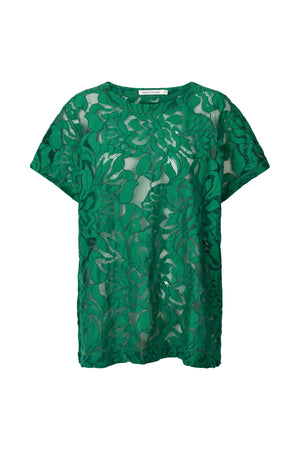 Enia - Orchid lace oversize t-shirt I Verdant green Verdant green XS/S 4 - Rabens Saloner
