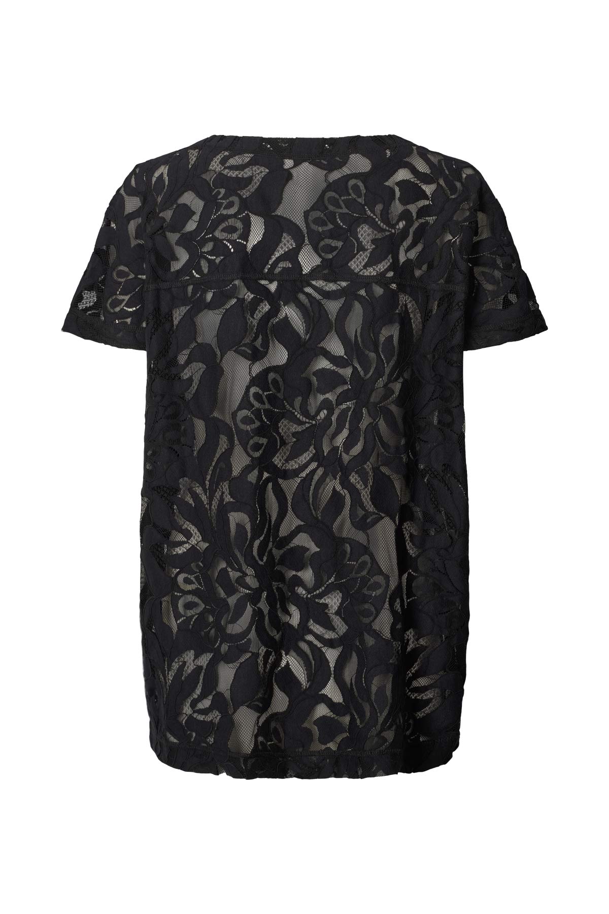 Enia - Orchid lace oversize t-shirt I Black