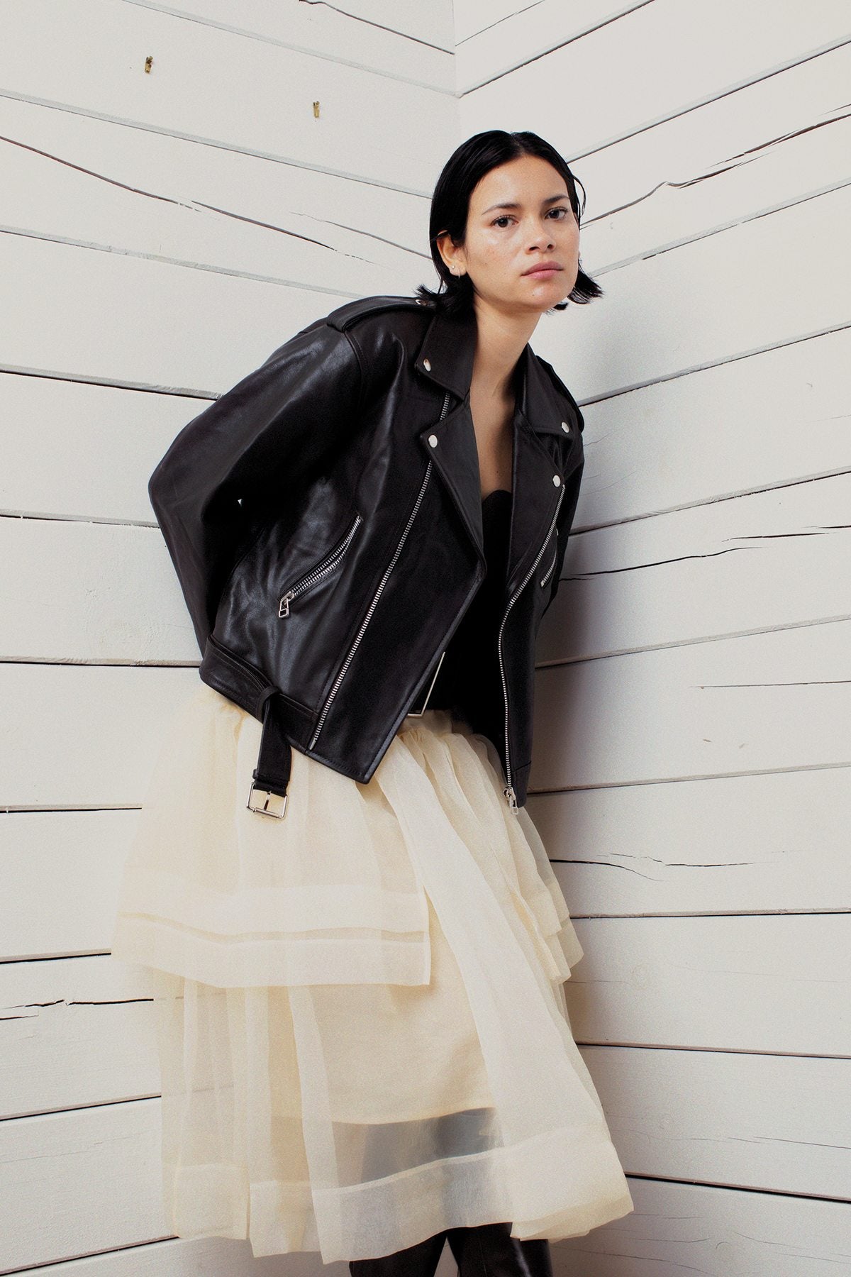 Falka - Organza layer skirt I Bisque 2 - Rabens Saloner